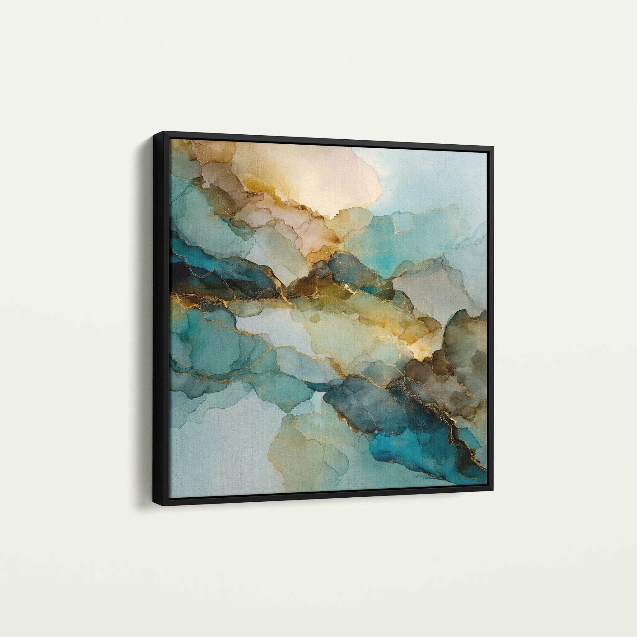 Abstract 1083 Canvas Art 16" x 16" / 40 x 40 cm / Black