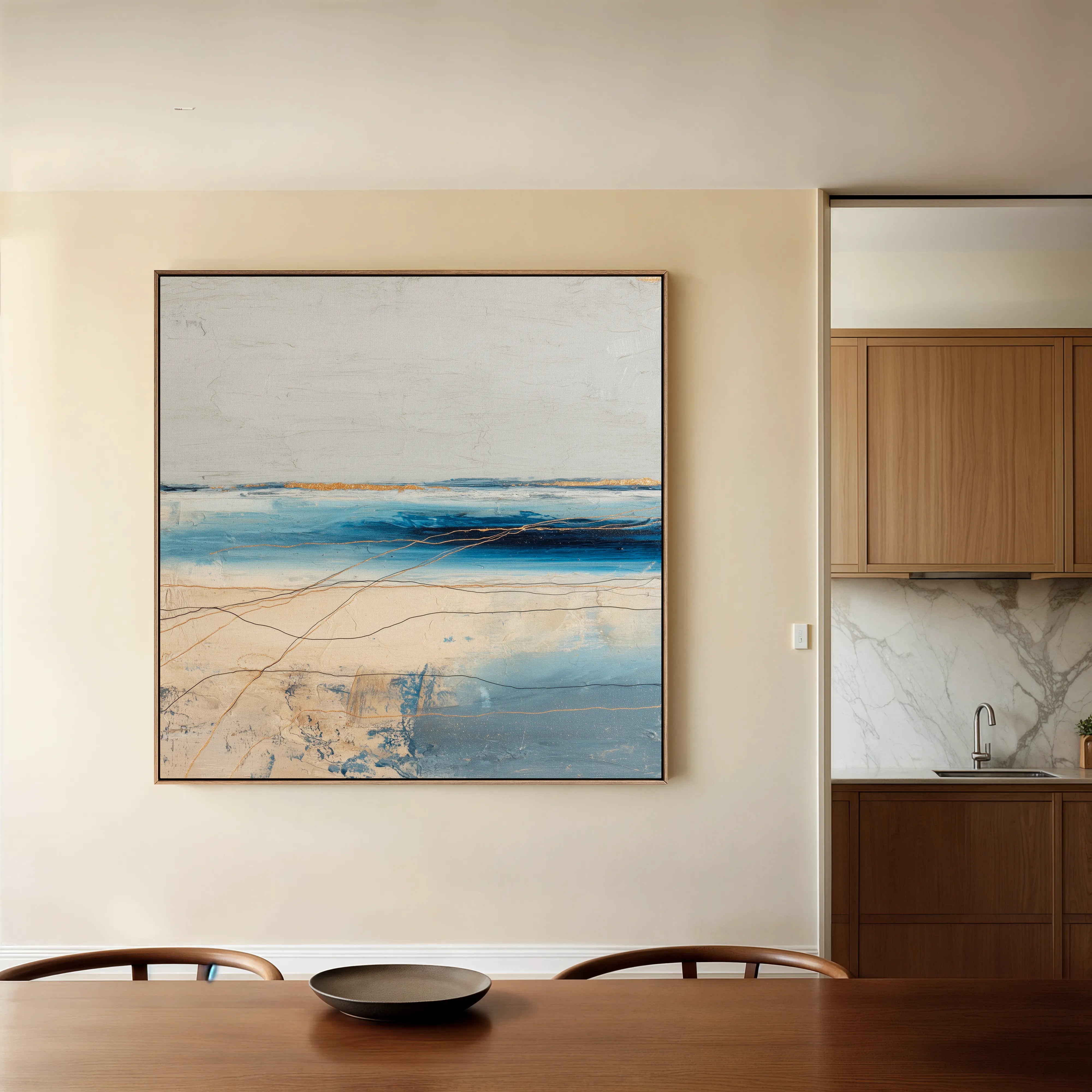 Abstract 1084 Canvas Art 16" x 16" / 40 x 40 cm / Black