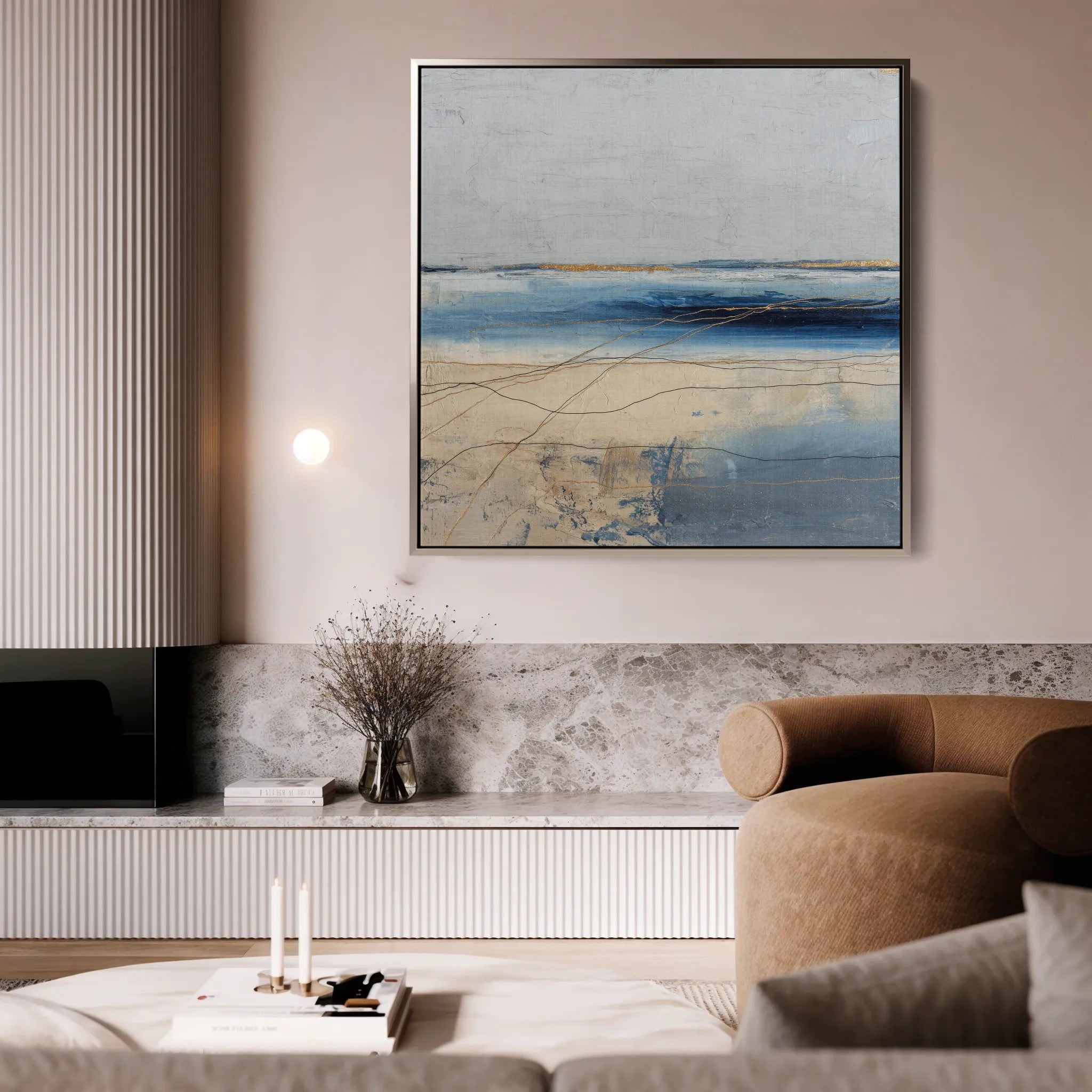 Abstract 1084 Canvas Art 16" x 16" / 40 x 40 cm / Black