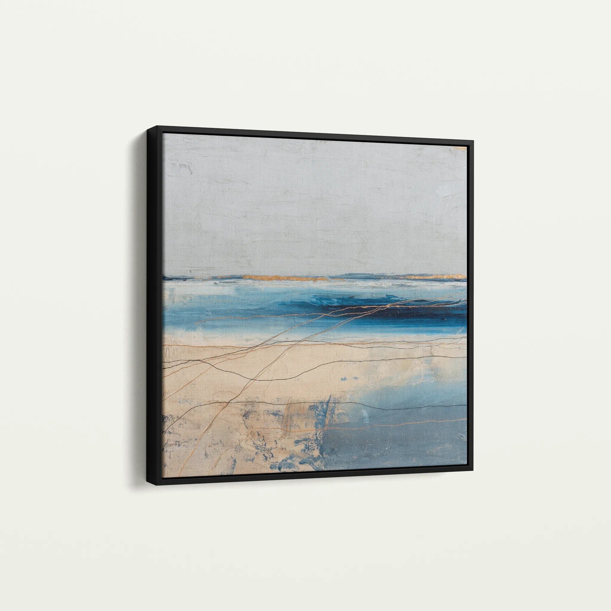 Abstract 1084 Canvas Art 16" x 16" / 40 x 40 cm / Black