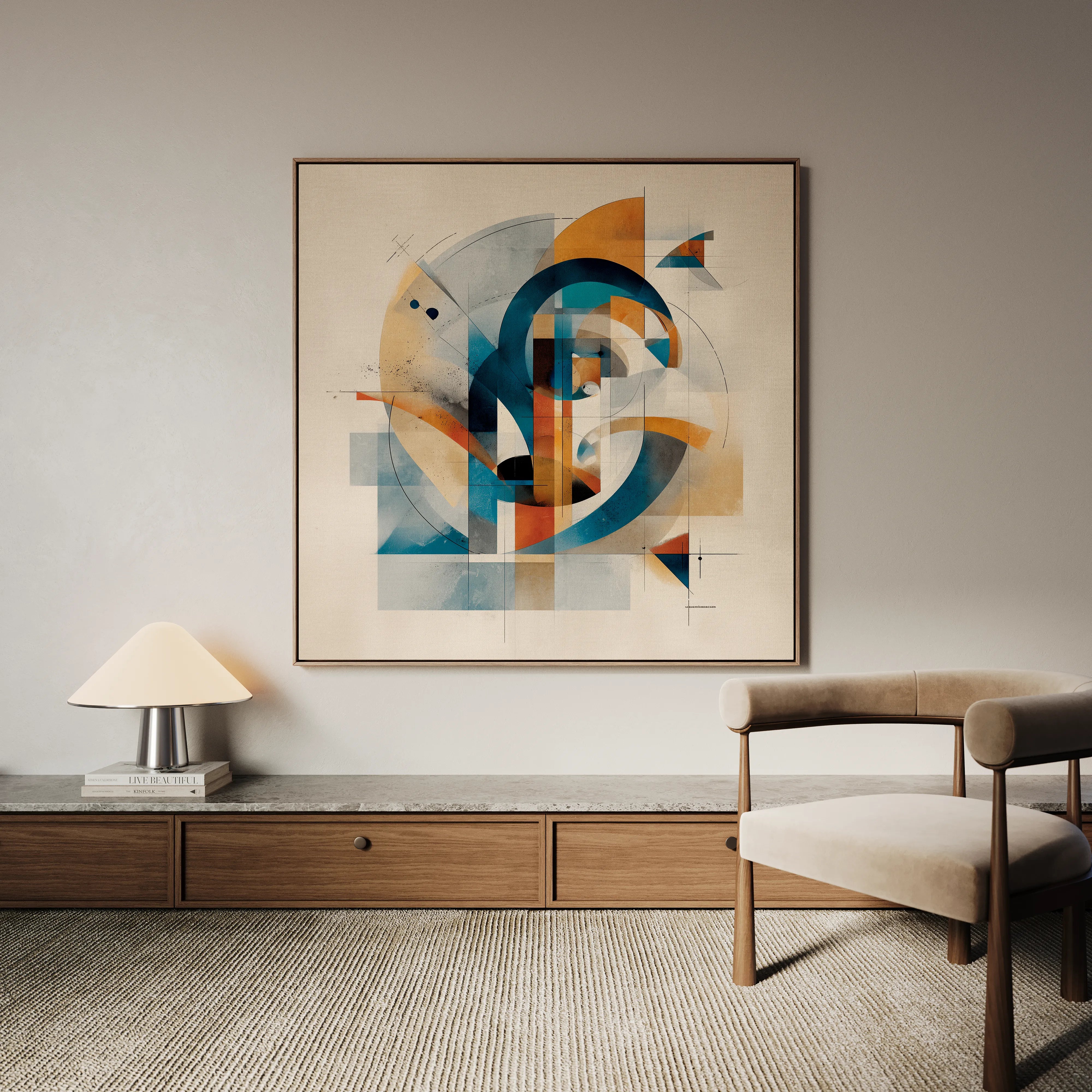 Abstract 1085 Canvas Art 16" x 16" / 40 x 40 cm / Black
