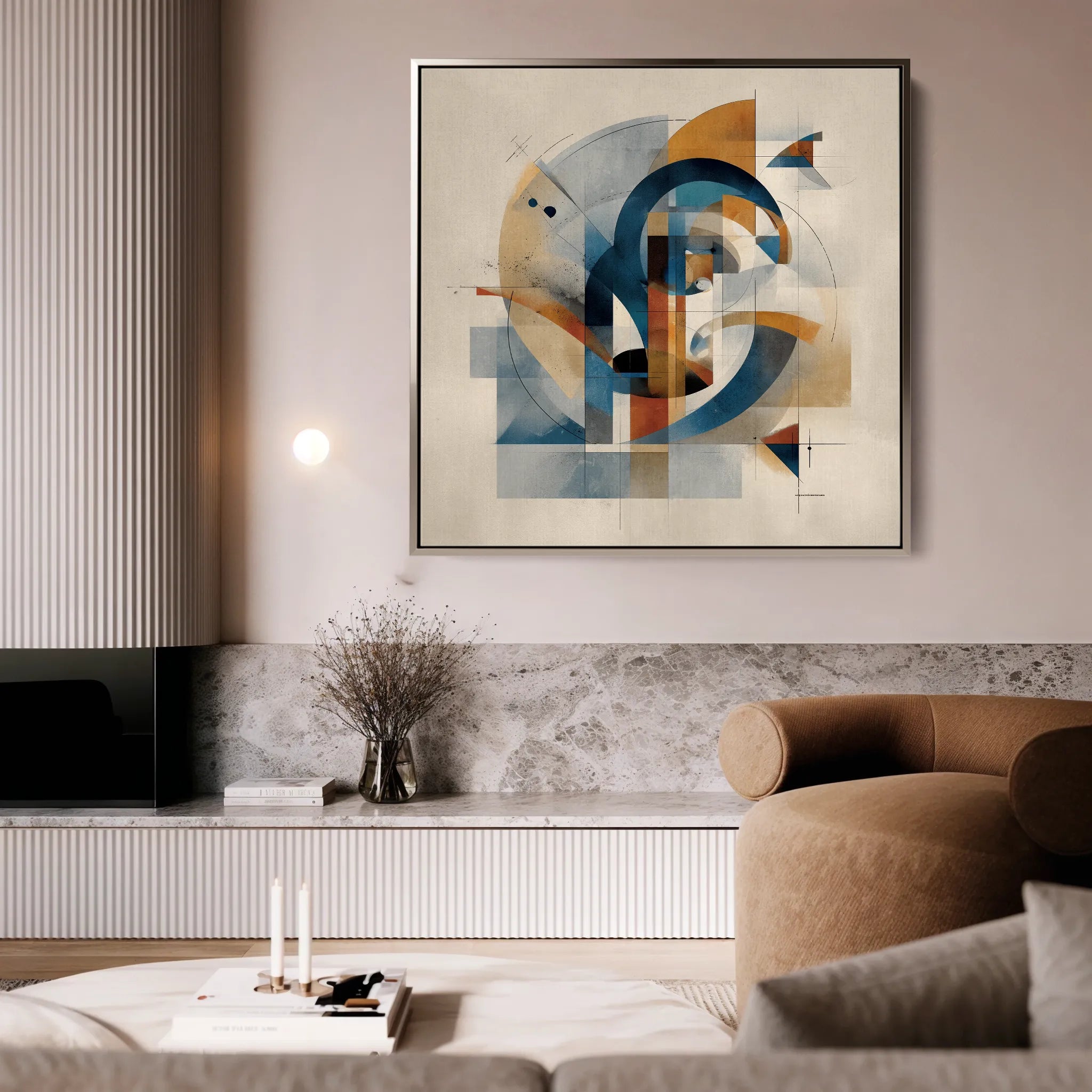 Abstract 1085 Canvas Art 16" x 16" / 40 x 40 cm / Black