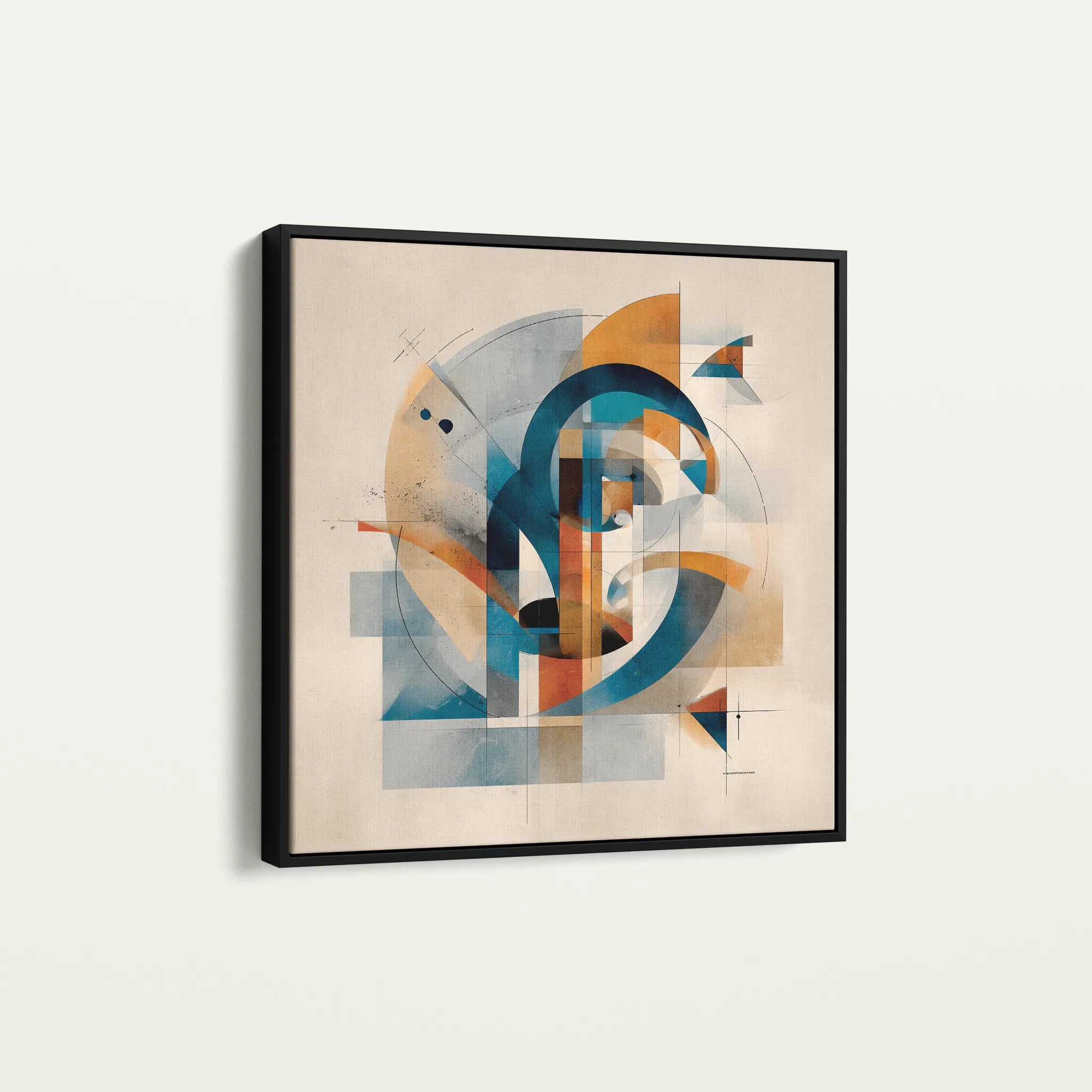 Abstract 1085 Canvas Art 16" x 16" / 40 x 40 cm / Black