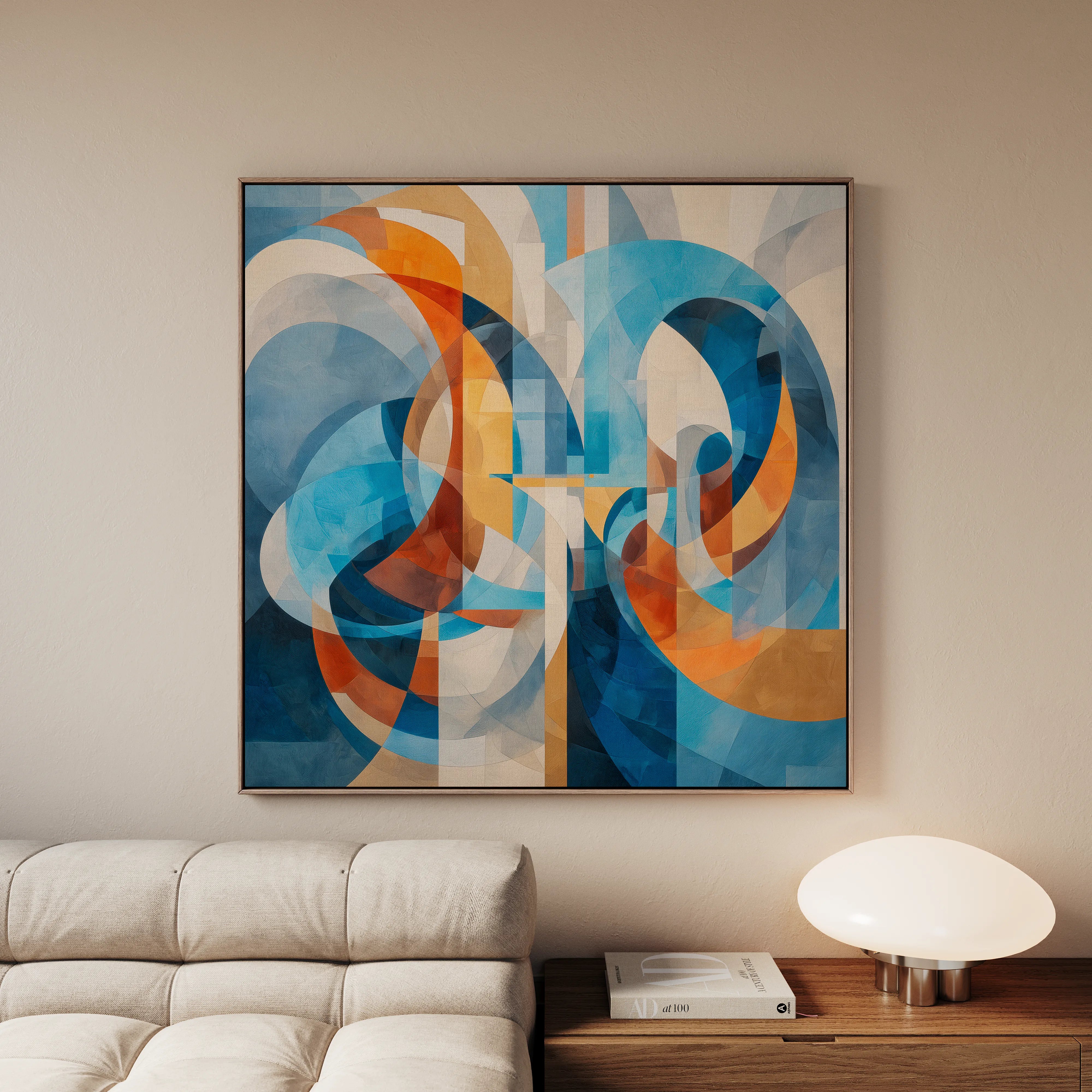 Abstract 1086 Canvas Art 16" x 16" / 40 x 40 cm / Black