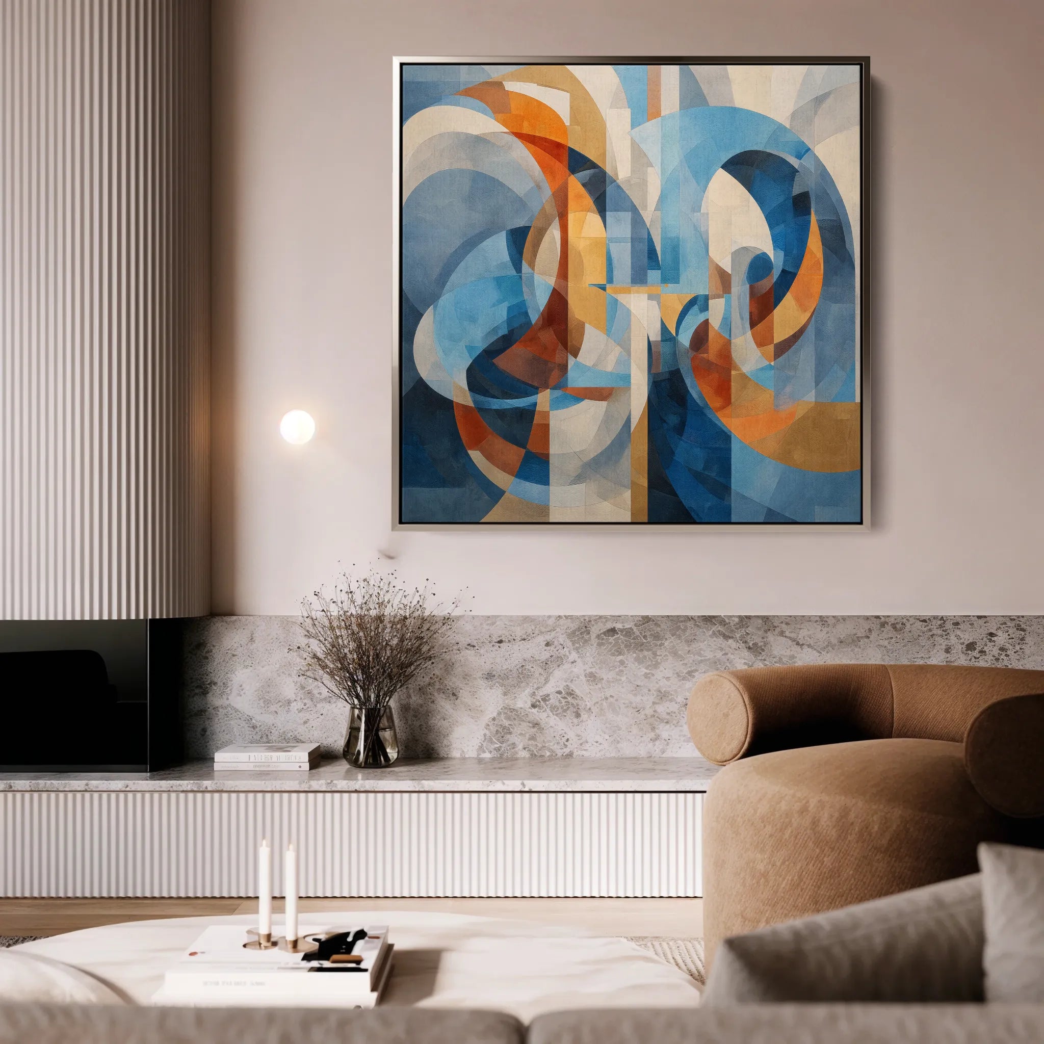 Abstract 1086 Canvas Art 16" x 16" / 40 x 40 cm / Black