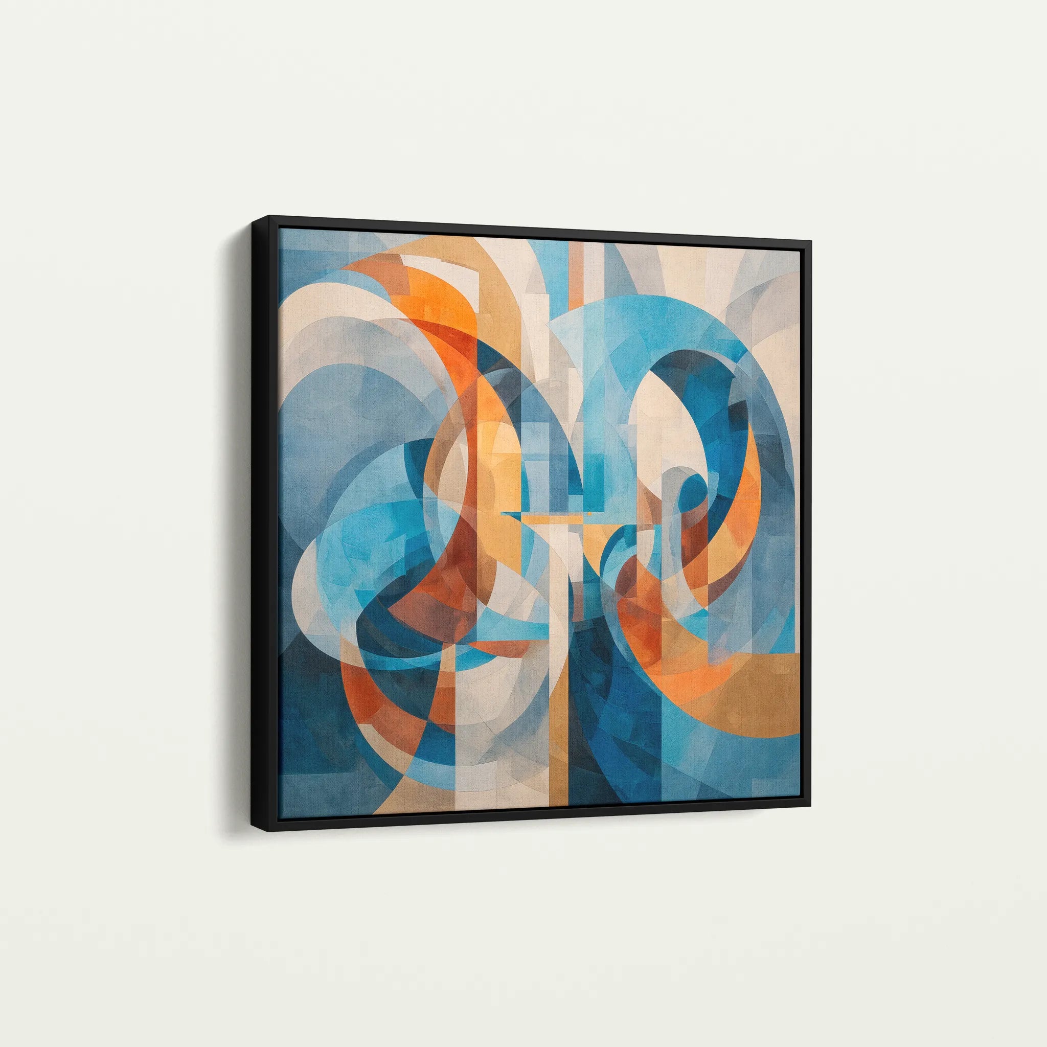 Abstract 1086 Canvas Art 16" x 16" / 40 x 40 cm / Black