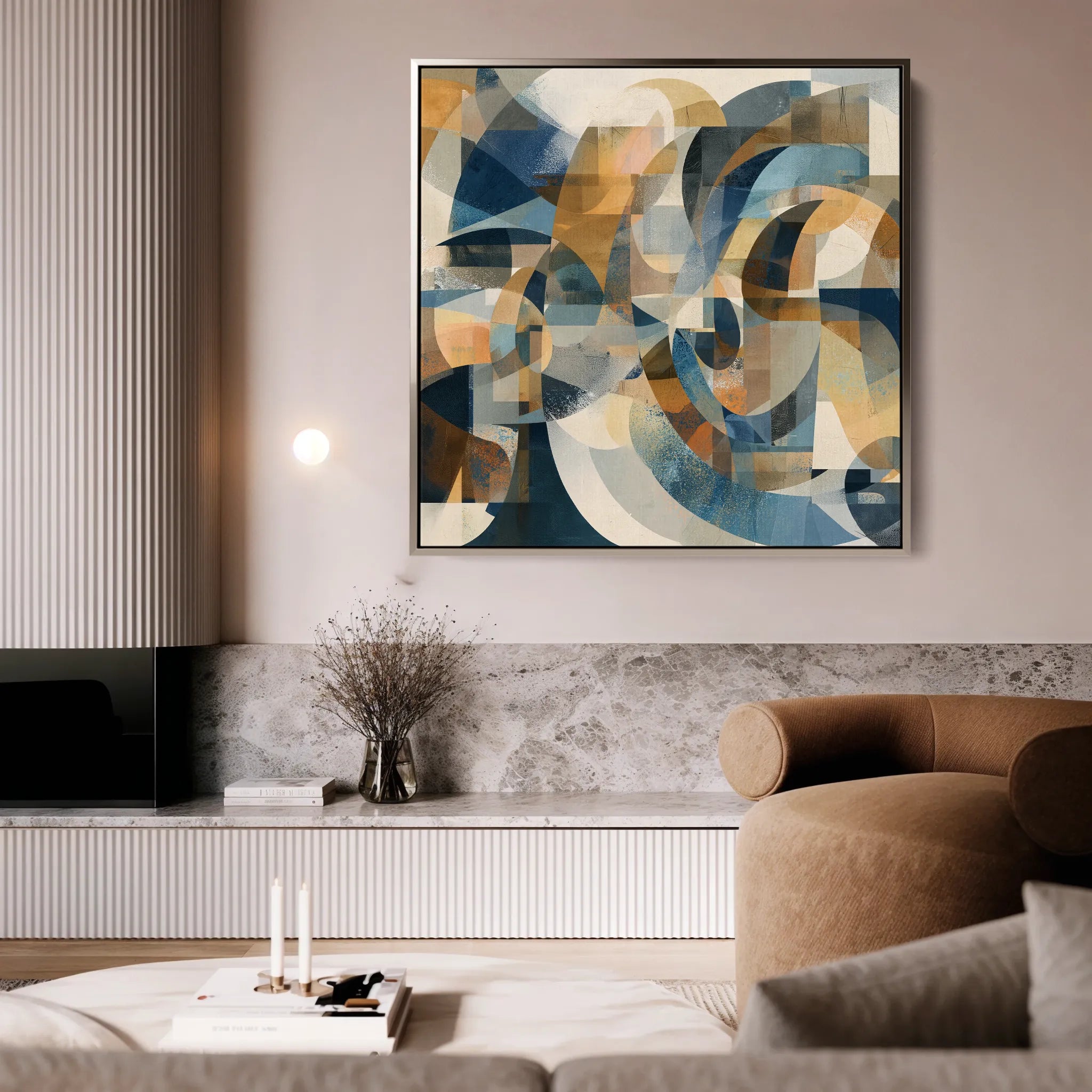 Abstract 1088 Canvas Art 16" x 16" / 40 x 40 cm / Black