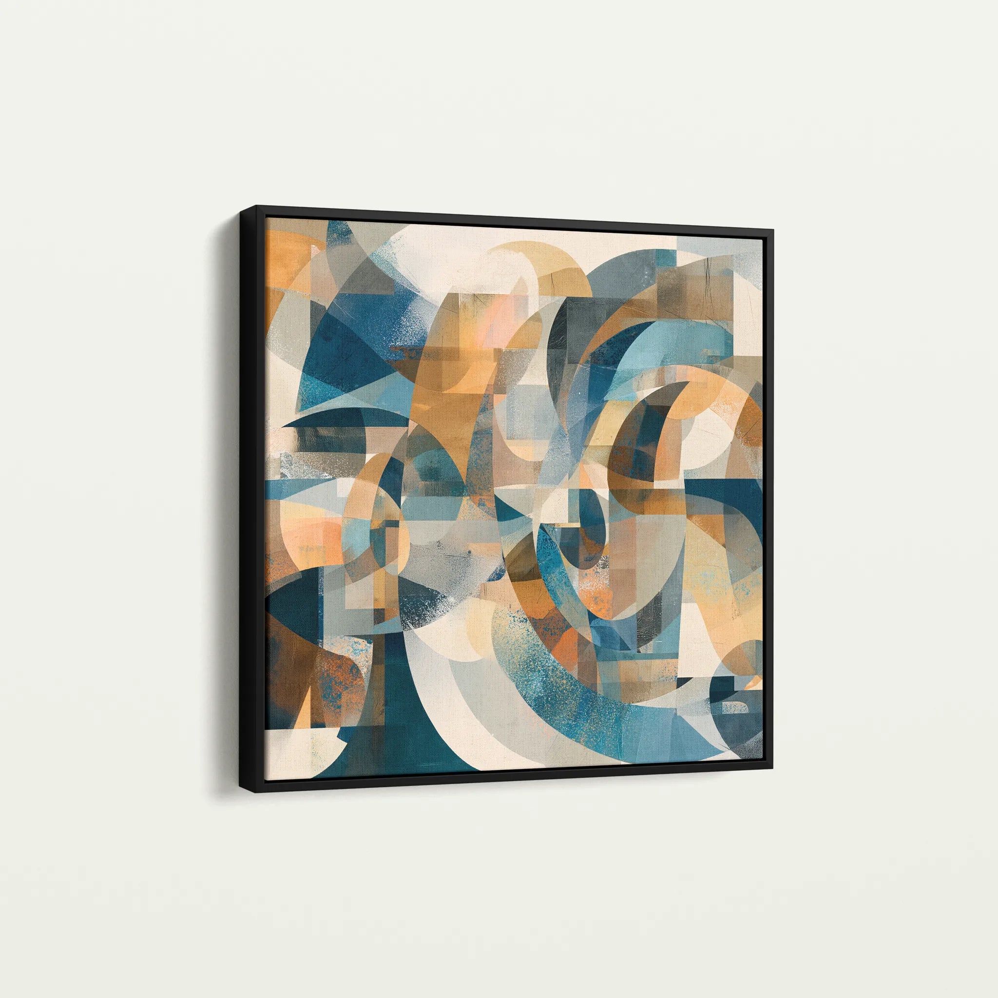 Abstract 1088 Canvas Art 16" x 16" / 40 x 40 cm / Black