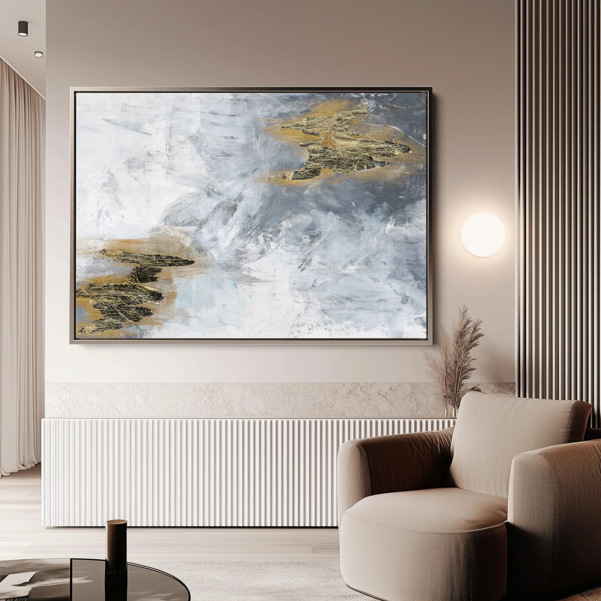 Abstract 109 Canvas Art 18" x 24" / 45 x 60 cm / Black