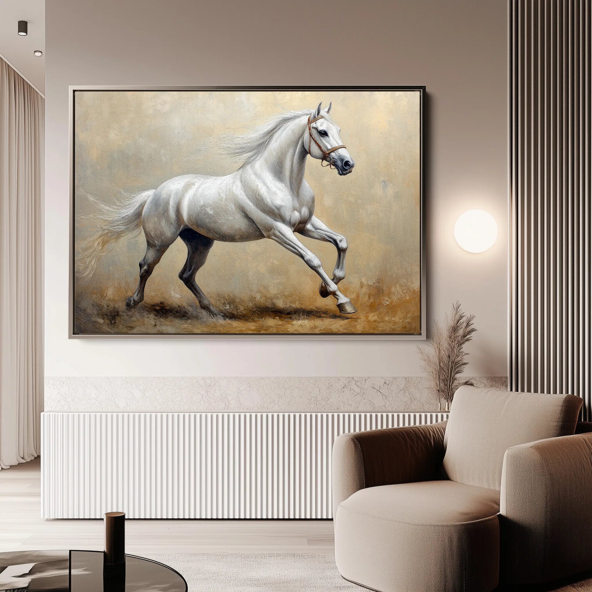 Horses 109 Canvas Art 18" x 24" / 45 x 60 cm / Black