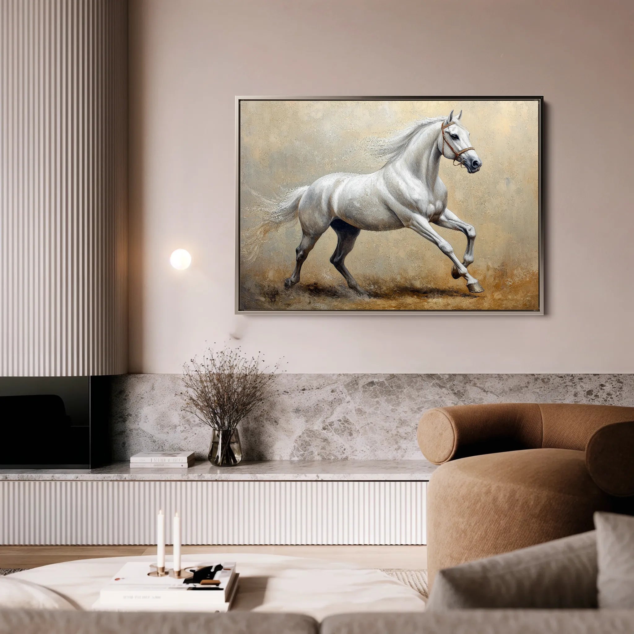Horses 109 Canvas Art 18" x 24" / 45 x 60 cm / Black