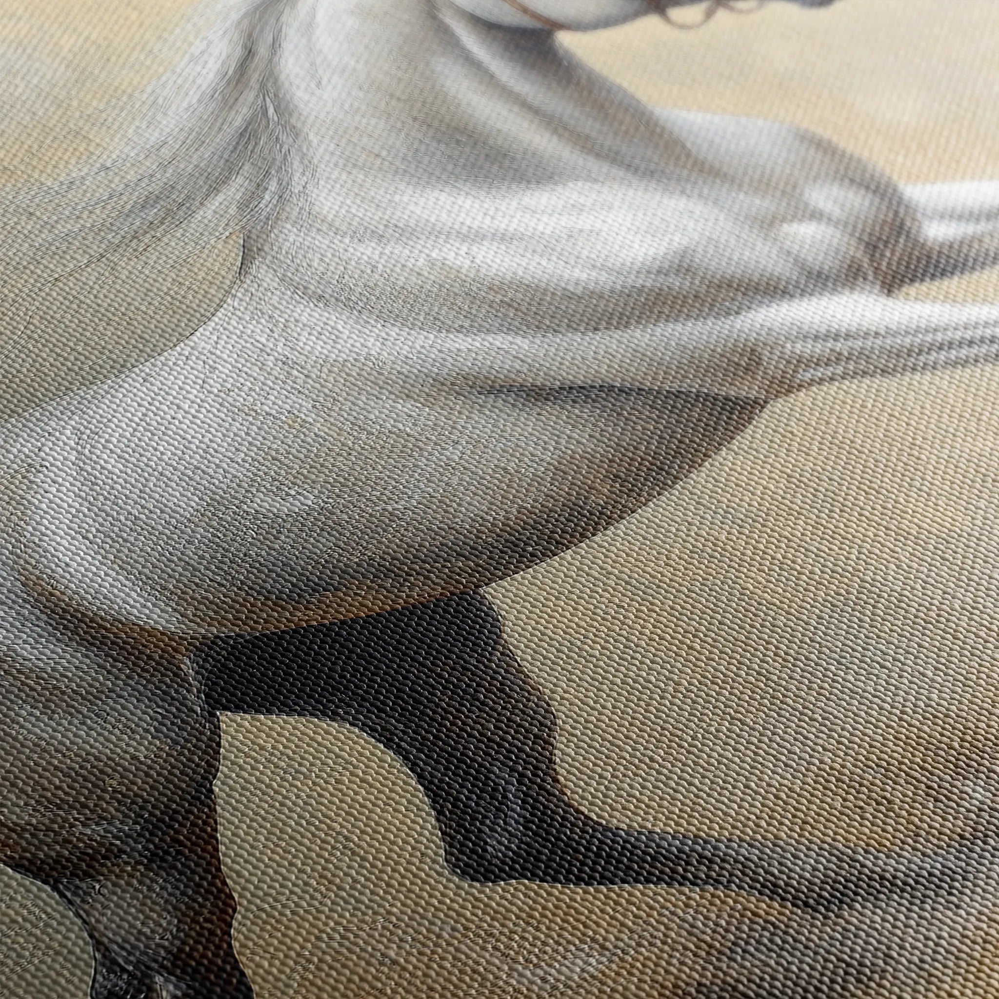 Horses 109 Canvas Art 18" x 24" / 45 x 60 cm / Black