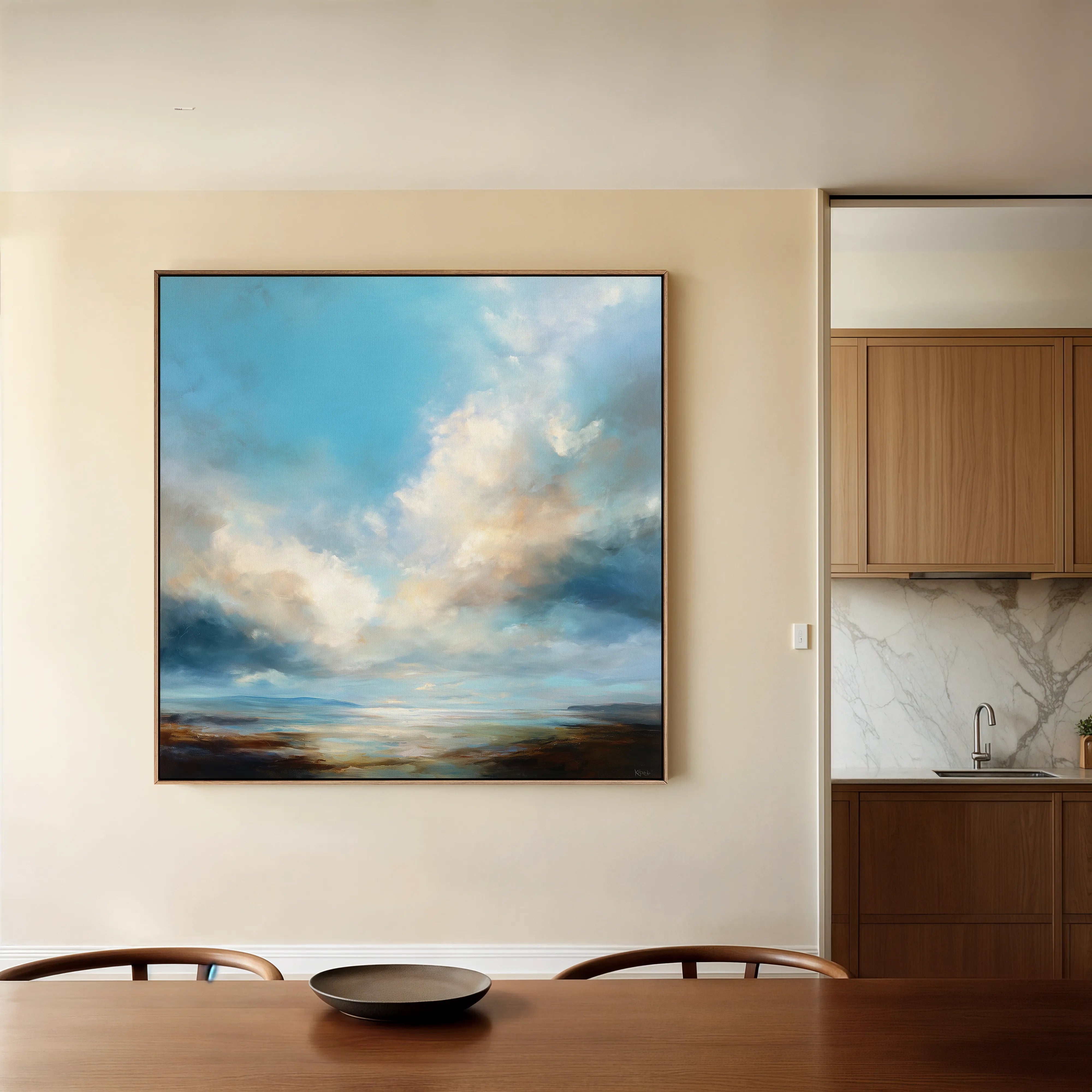 Abstract 1090 Canvas Art 16" x 16" / 40 x 40 cm / Black