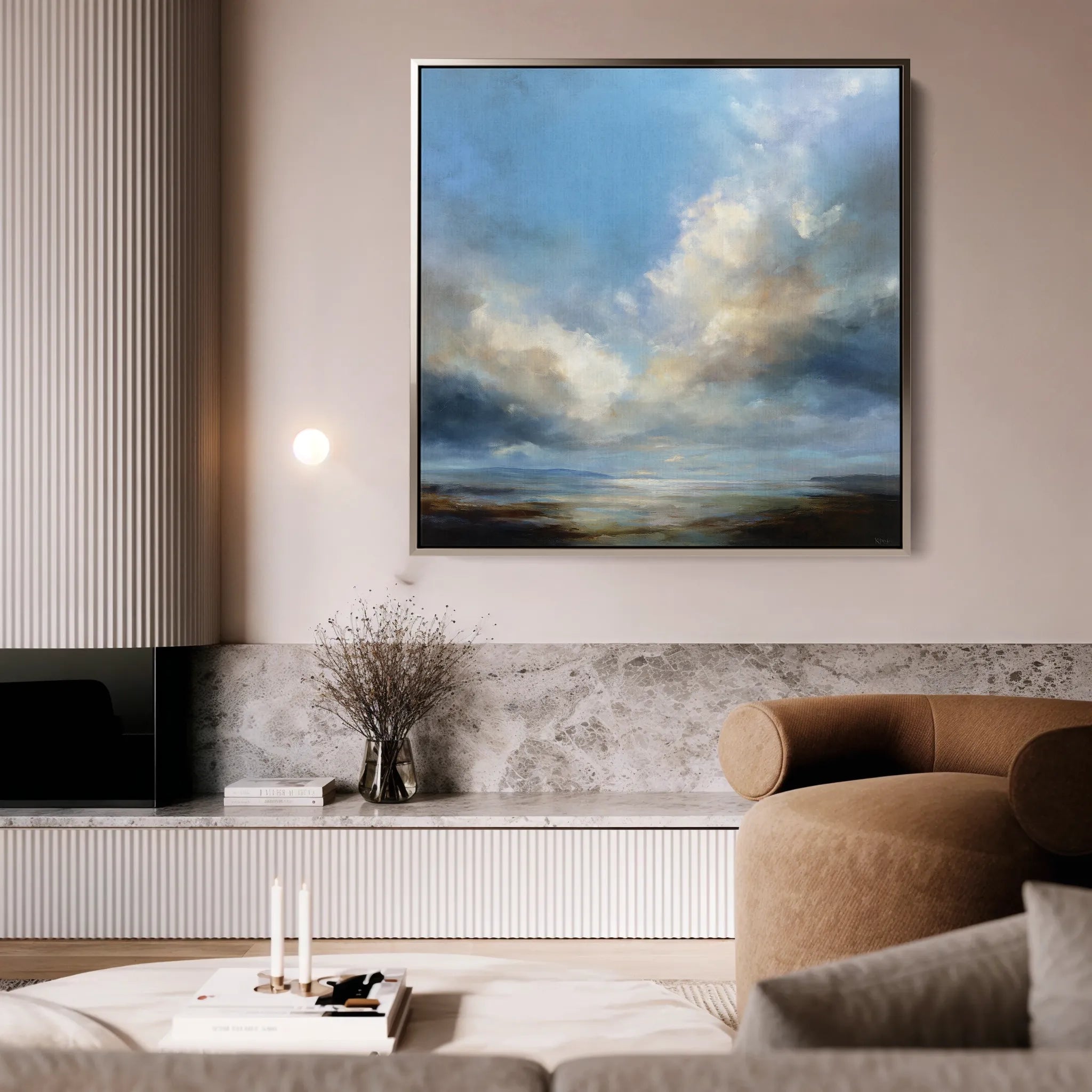 Abstract 1090 Canvas Art 16" x 16" / 40 x 40 cm / Black