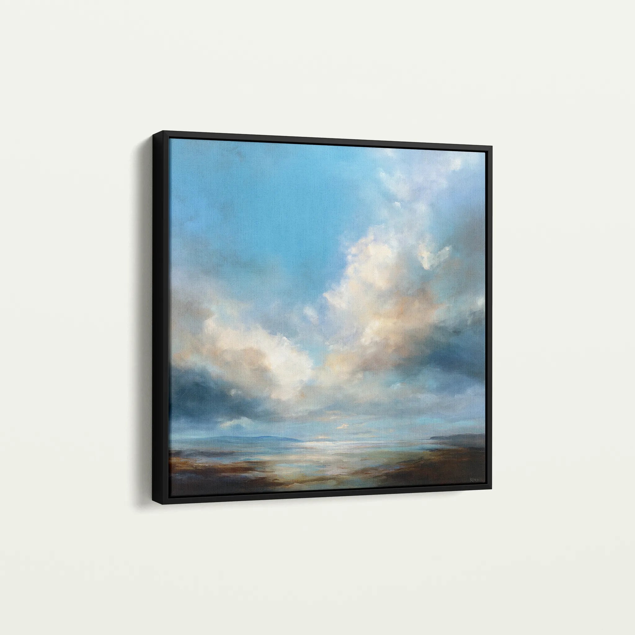 Abstract 1090 Canvas Art 16" x 16" / 40 x 40 cm / Black