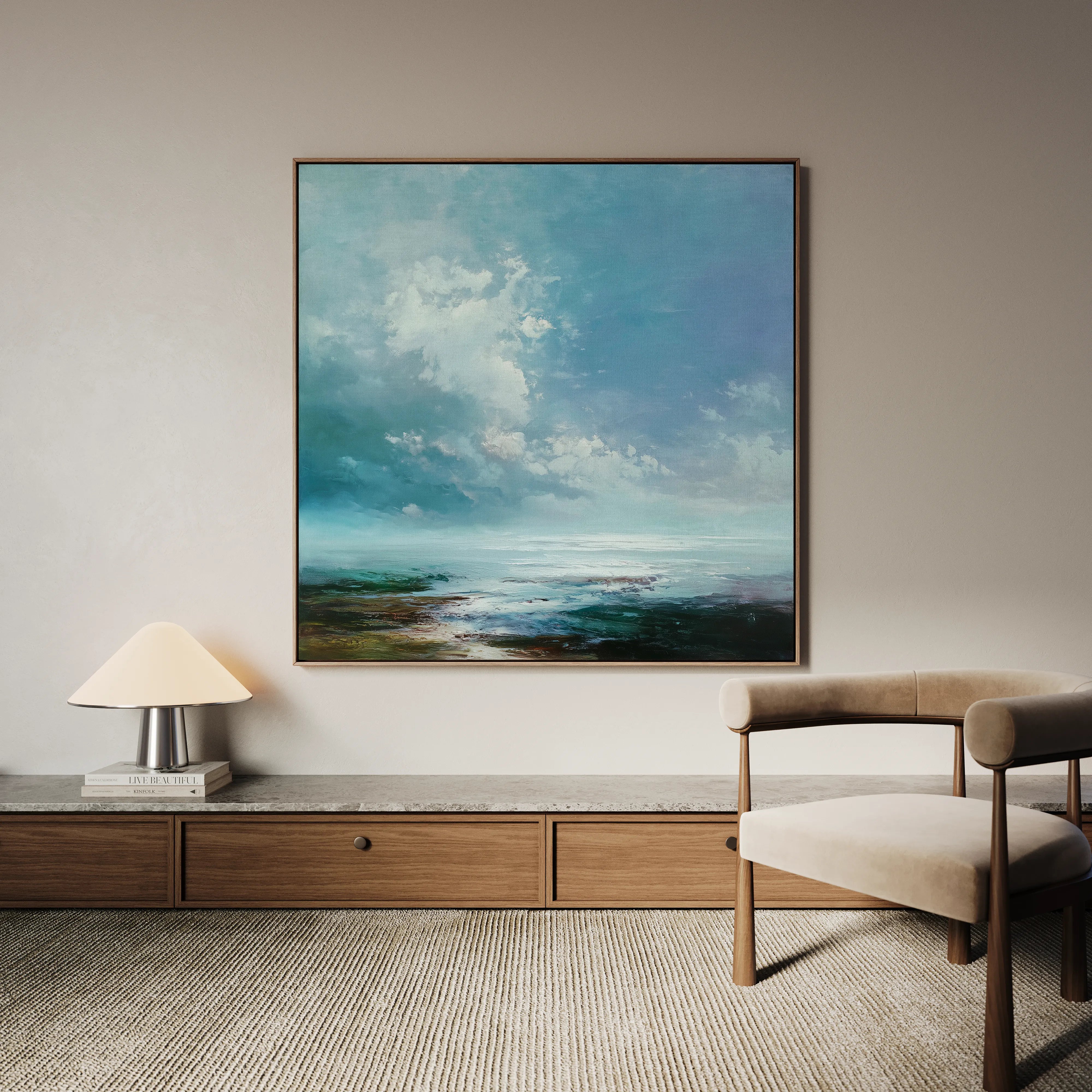 Abstract 1091 Canvas Art 16" x 16" / 40 x 40 cm / Black