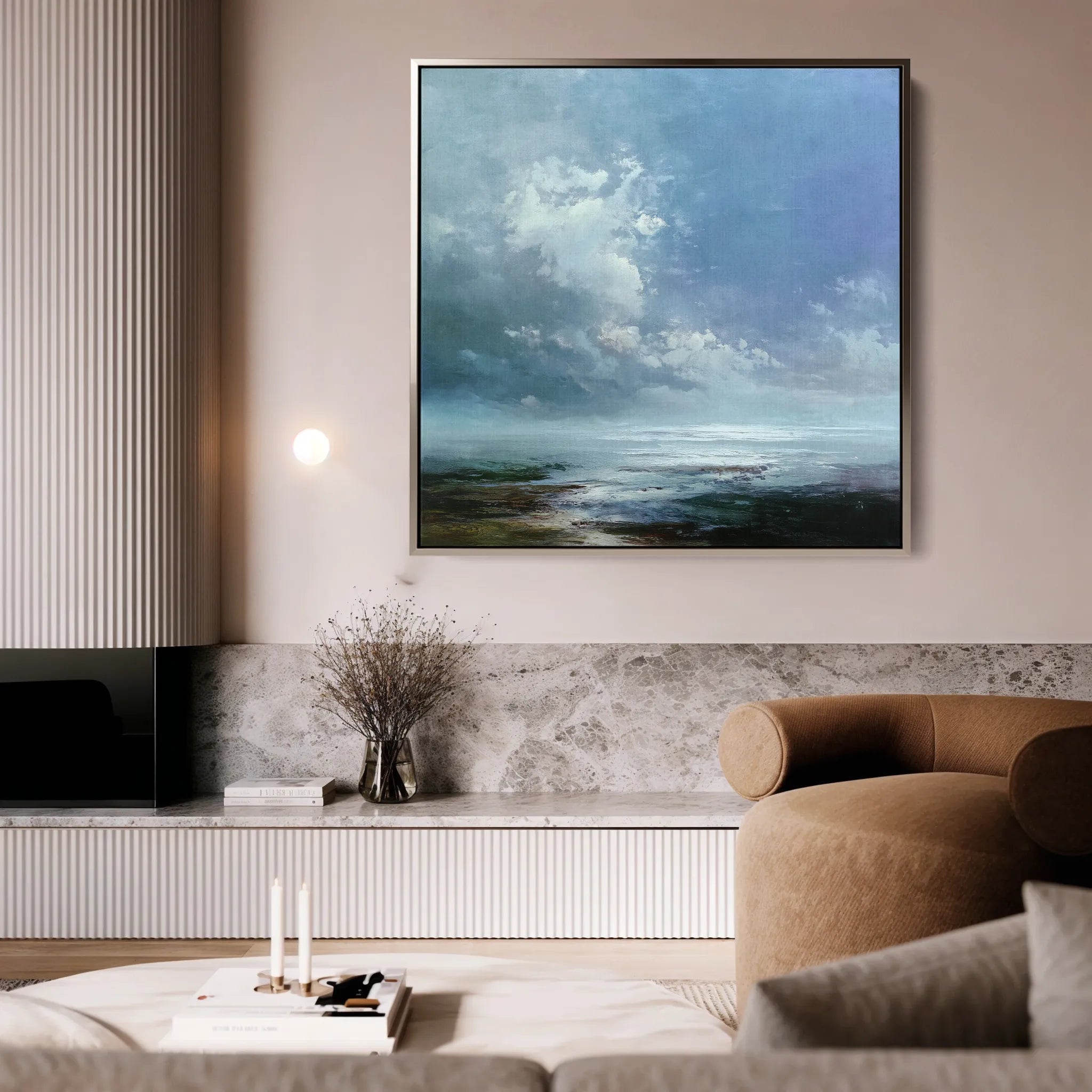 Abstract 1091 Canvas Art 16" x 16" / 40 x 40 cm / Black