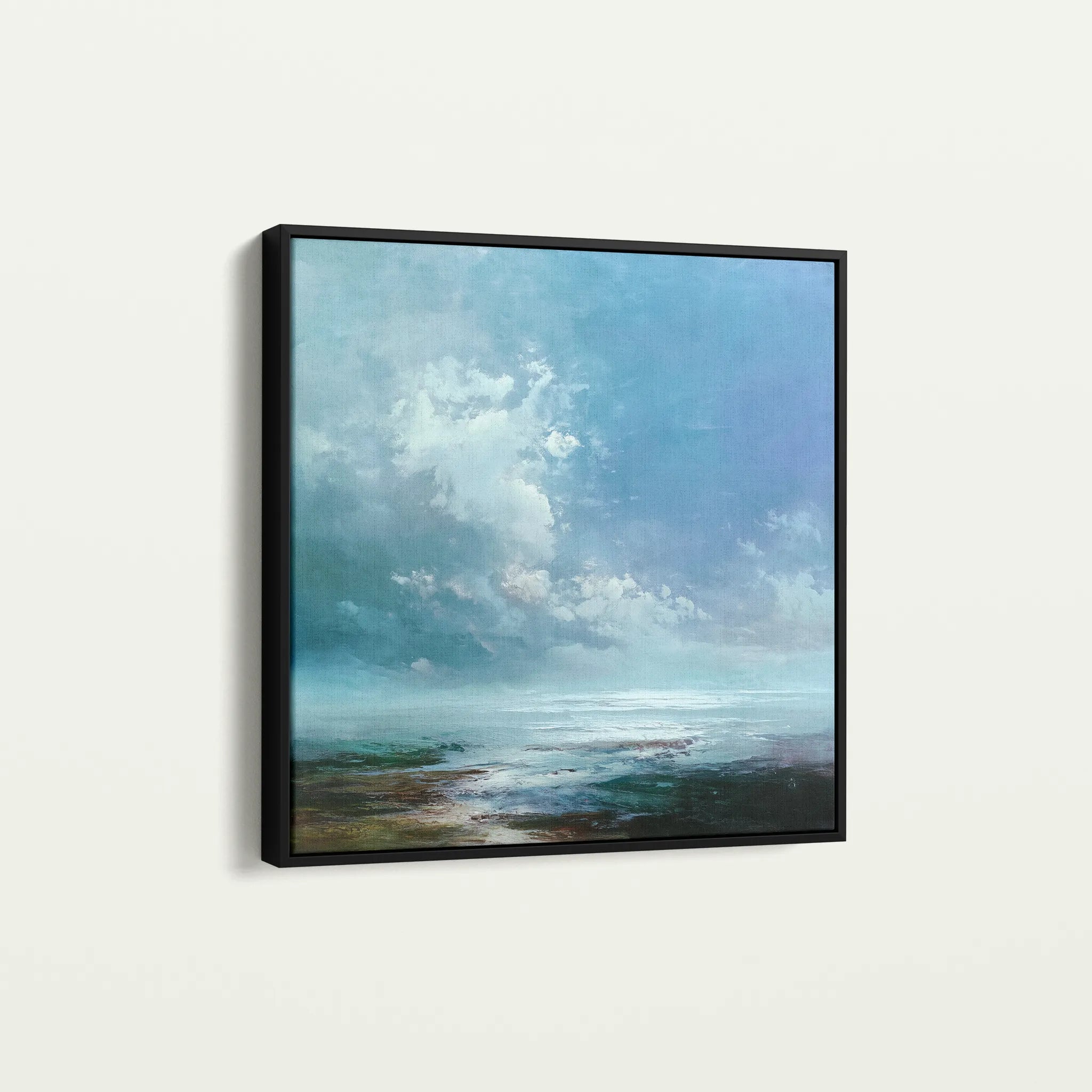 Abstract 1091 Canvas Art 16" x 16" / 40 x 40 cm / Black