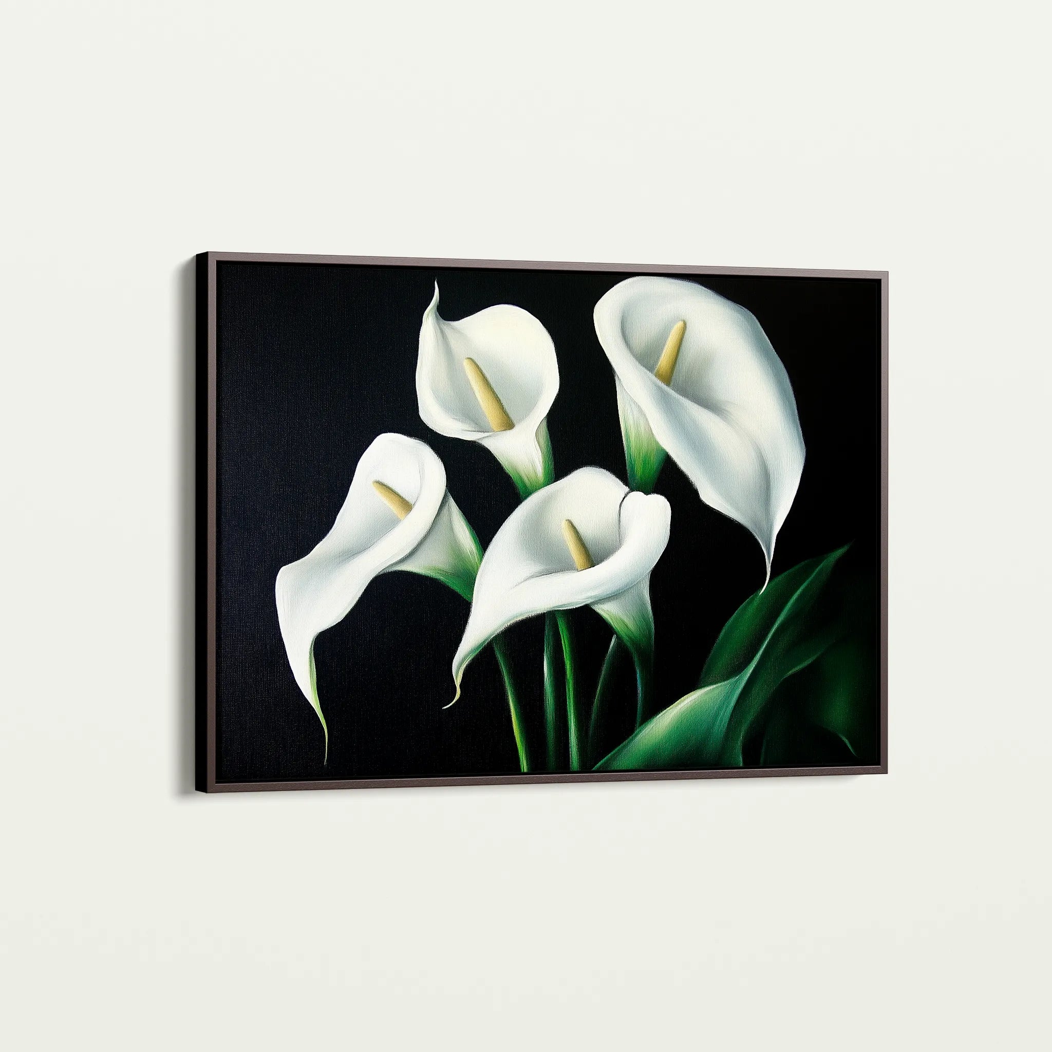 Floral 1091 Canvas Art 18" x 24" / 45 x 60 cm / Black