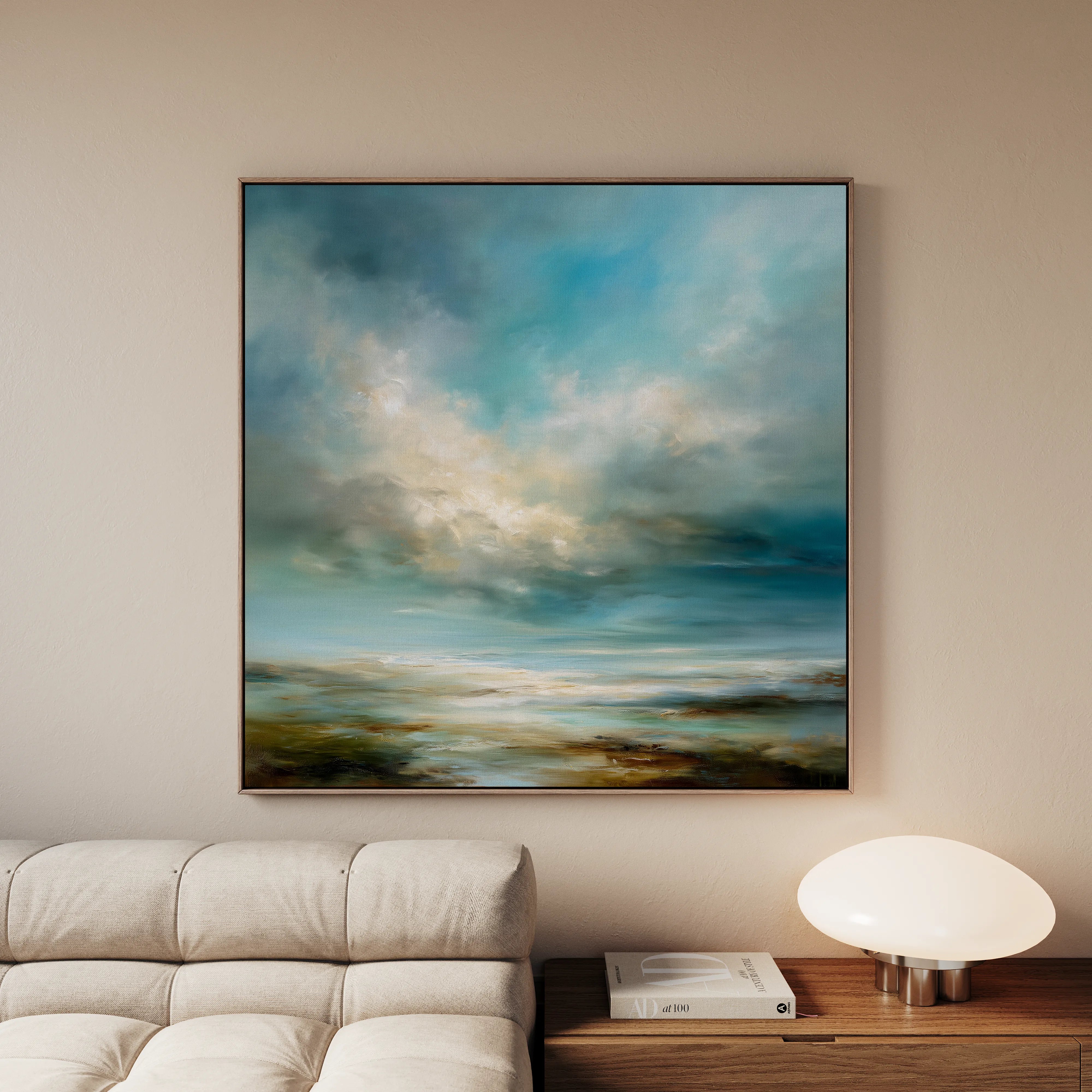 Abstract 1092 Canvas Art 16" x 16" / 40 x 40 cm / Black