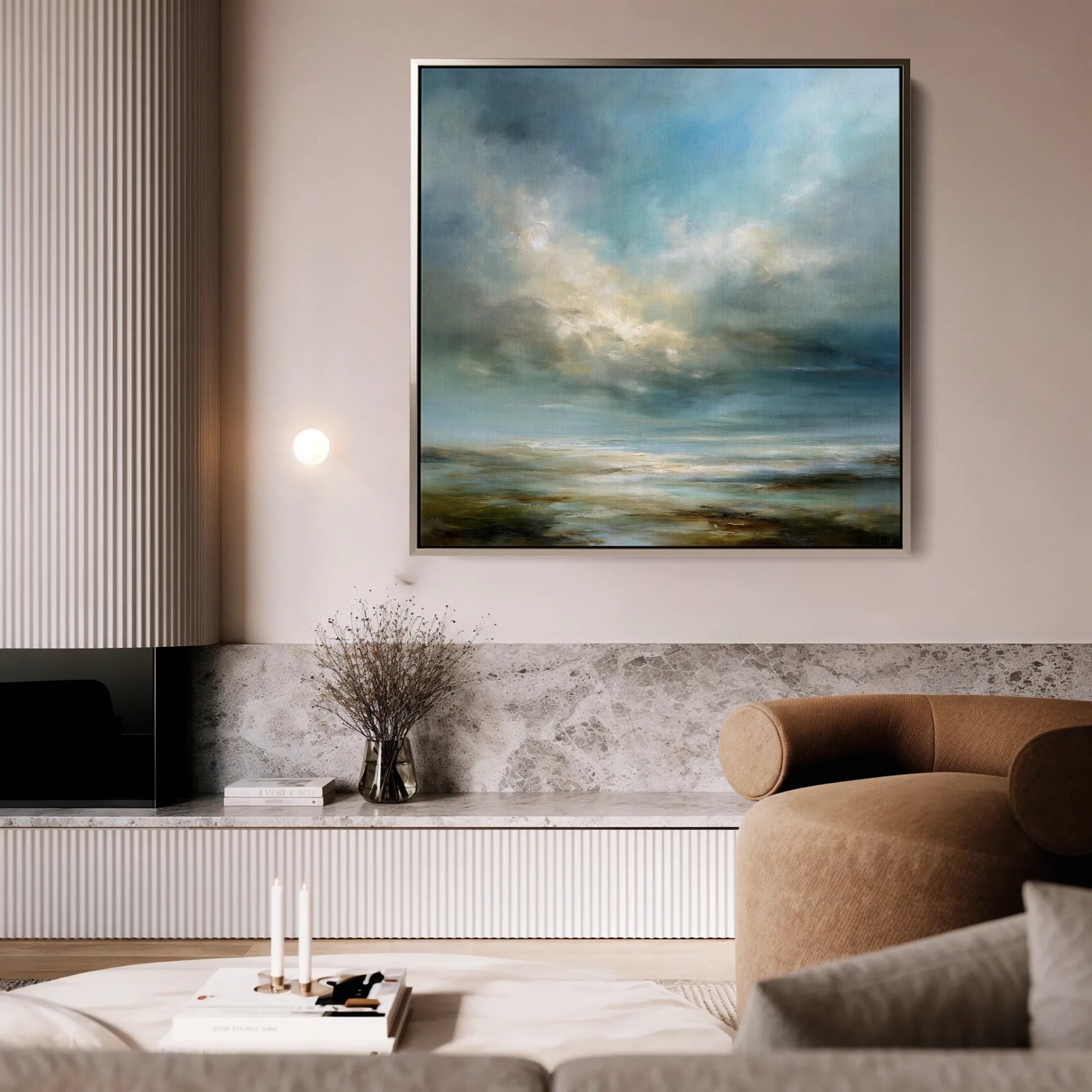 Abstract 1092 Canvas Art 16" x 16" / 40 x 40 cm / Black