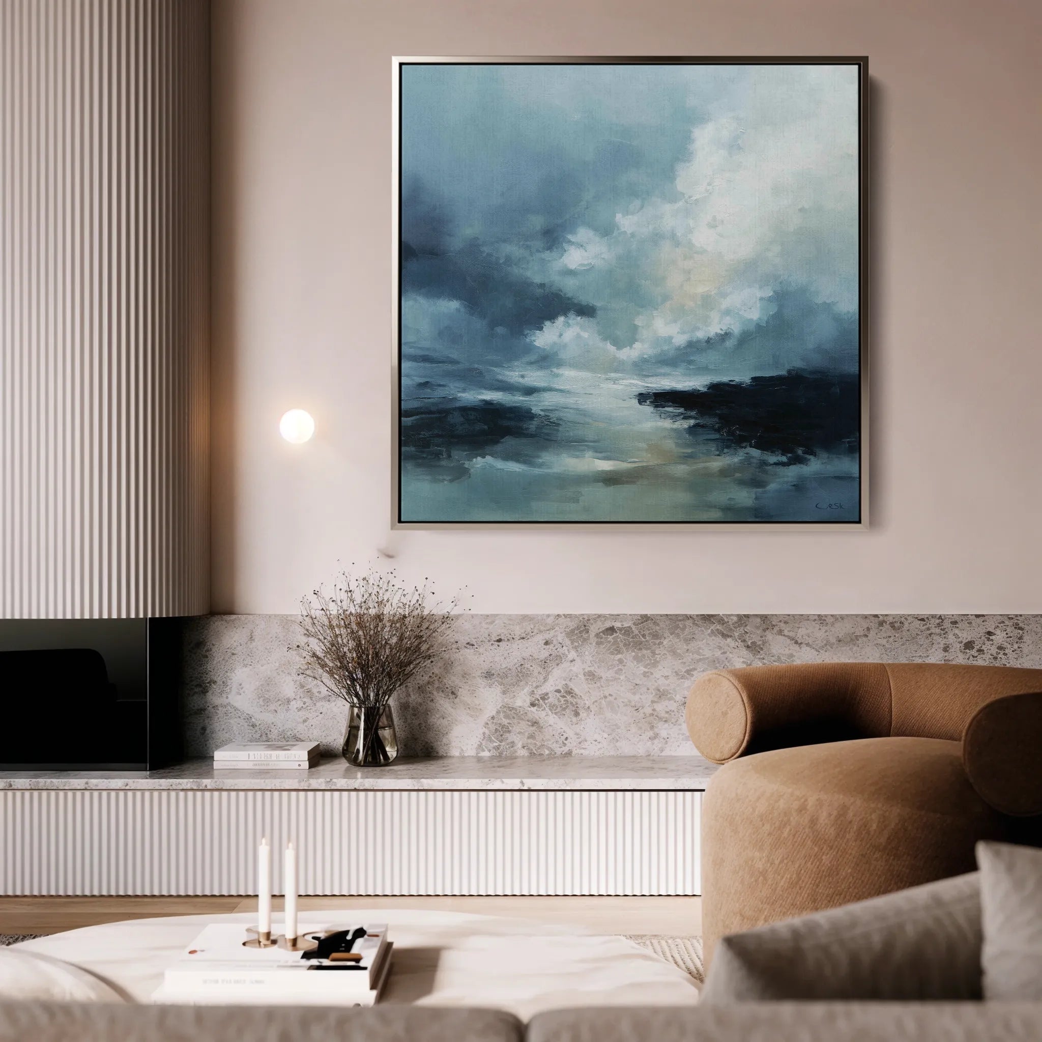 Abstract 1094 Canvas Art 16" x 16" / 40 x 40 cm / Black