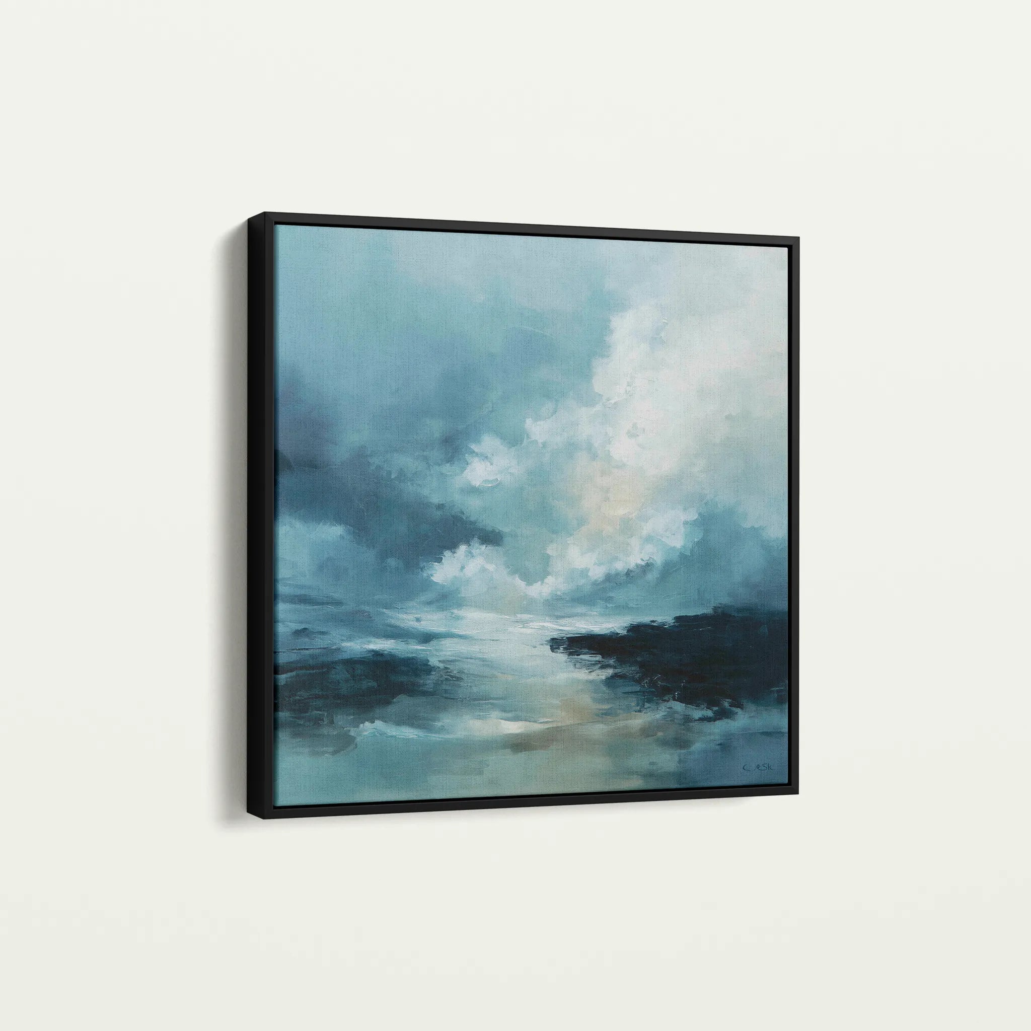 Abstract 1094 Canvas Art 16" x 16" / 40 x 40 cm / Black