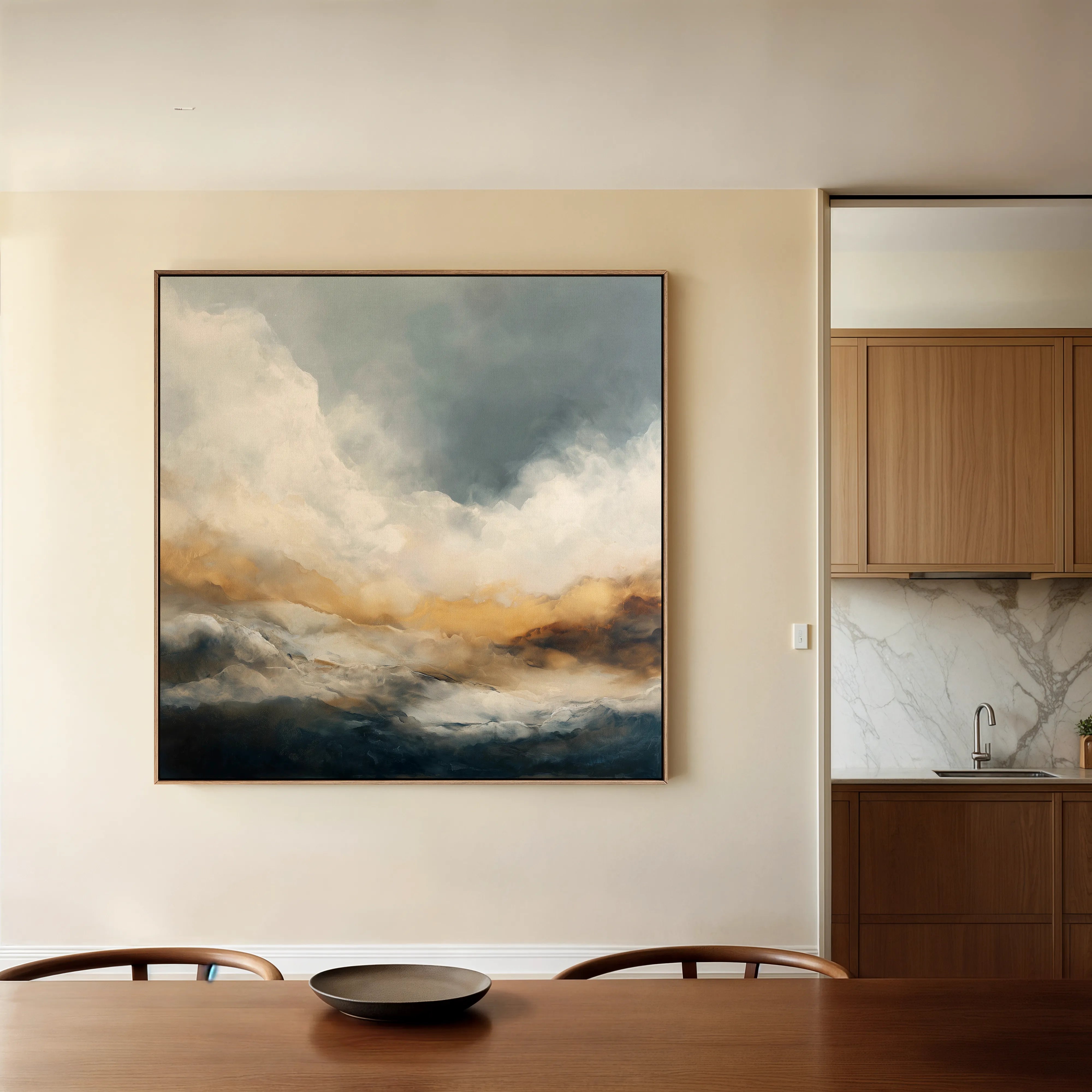 Abstract 1096 Canvas Art 16" x 16" / 40 x 40 cm / Black