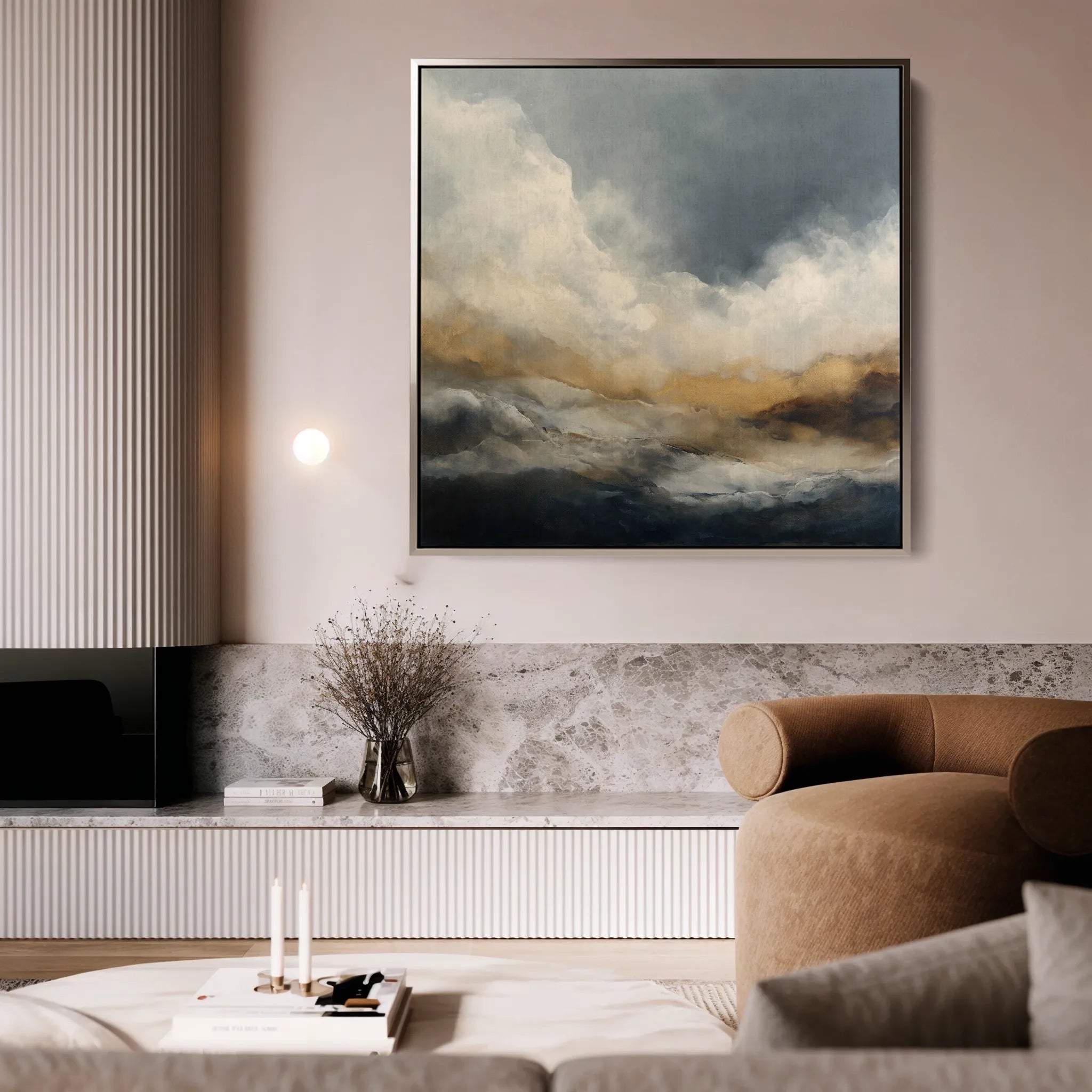 Abstract 1096 Canvas Art 16" x 16" / 40 x 40 cm / Black