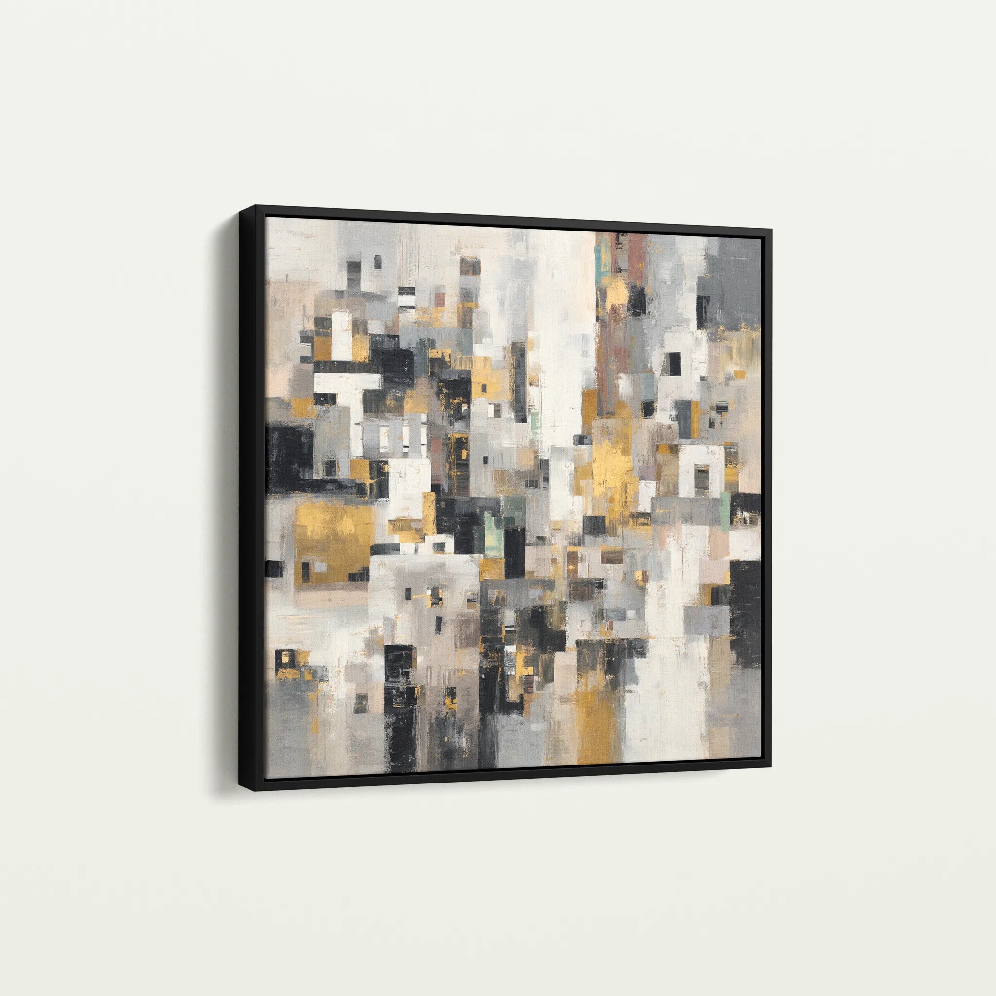 Abstract 1097 Canvas Art 16" x 16" / 40 x 40 cm / Black