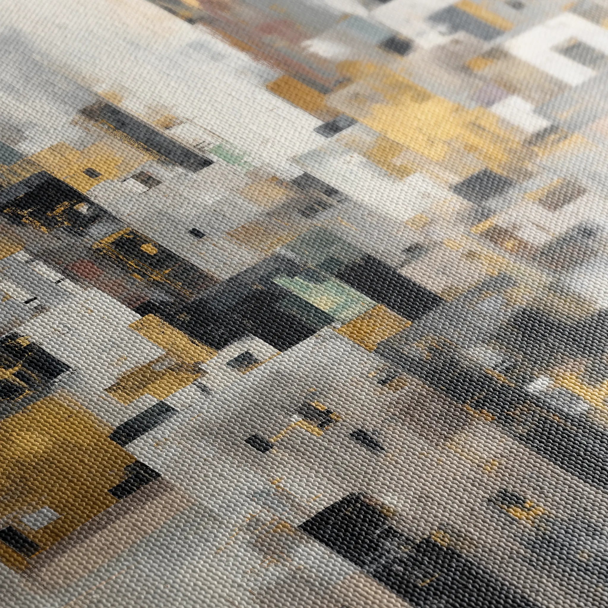 Abstract 1097 Canvas Art 16" x 16" / 40 x 40 cm / Black
