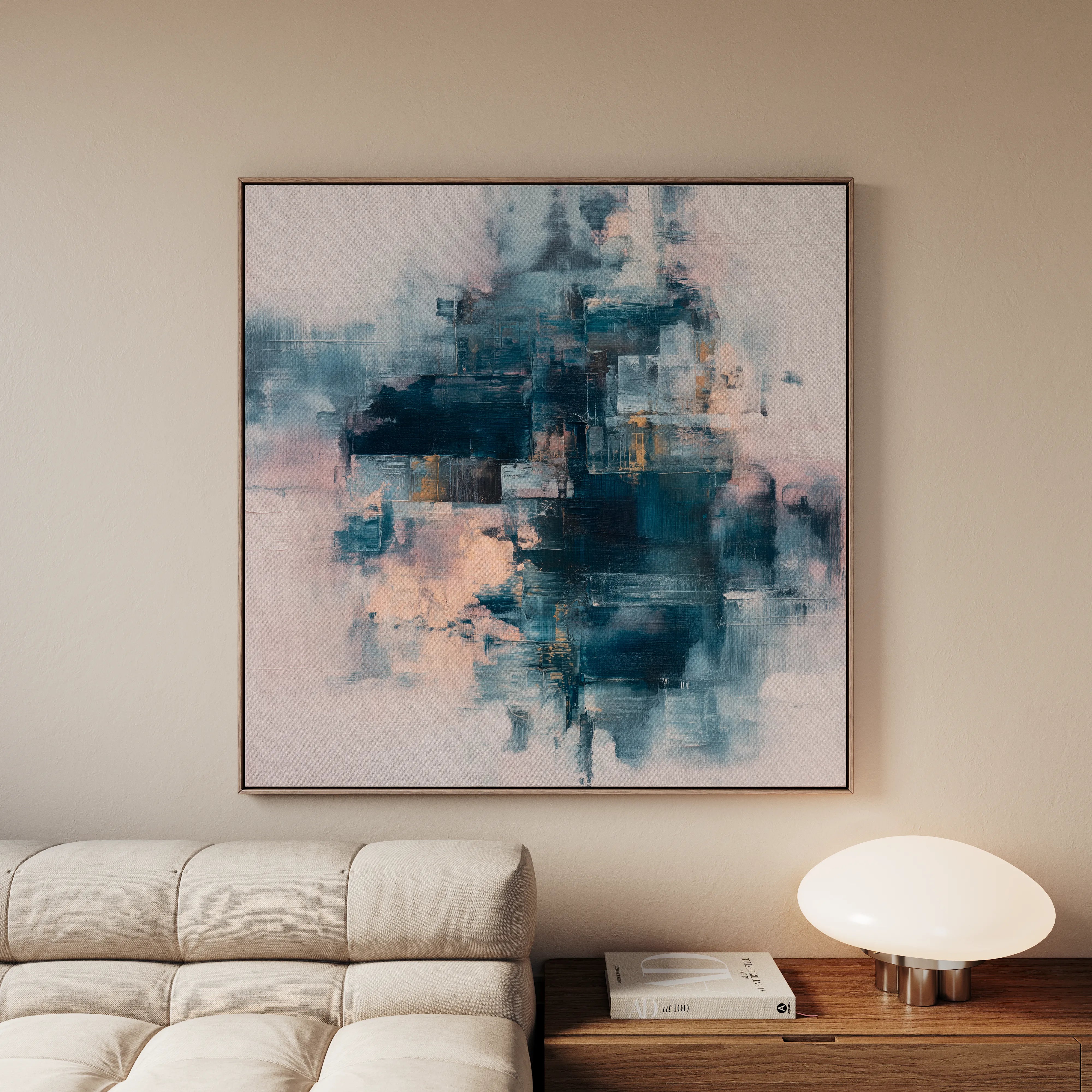 Abstract 1098 Canvas Art 16" x 16" / 40 x 40 cm / Black