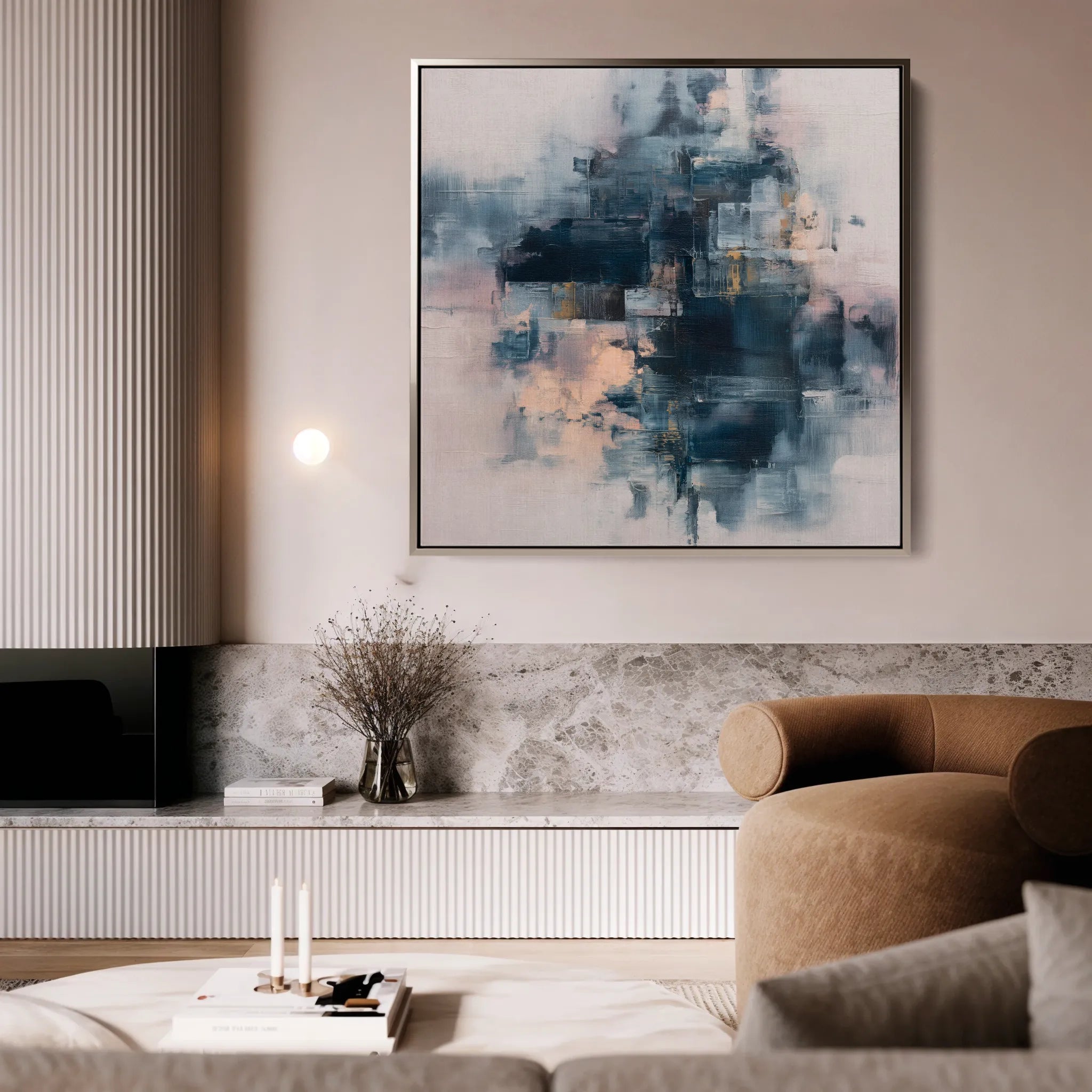 Abstract 1098 Canvas Art 16" x 16" / 40 x 40 cm / Black