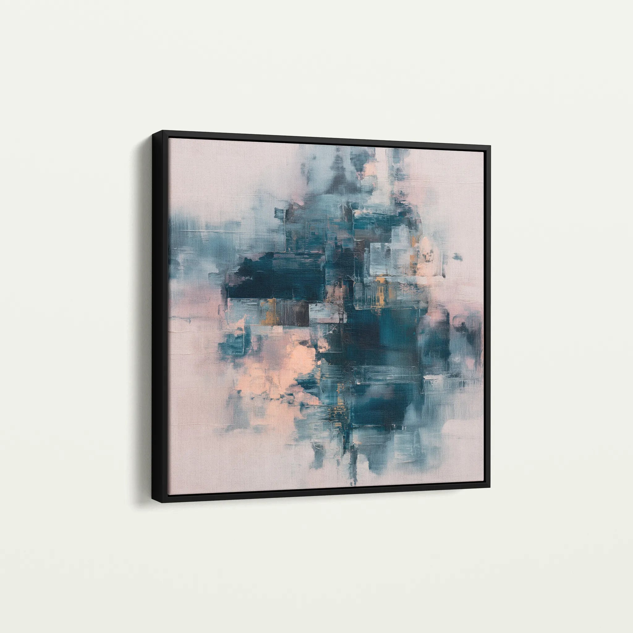 Abstract 1098 Canvas Art 16" x 16" / 40 x 40 cm / Black