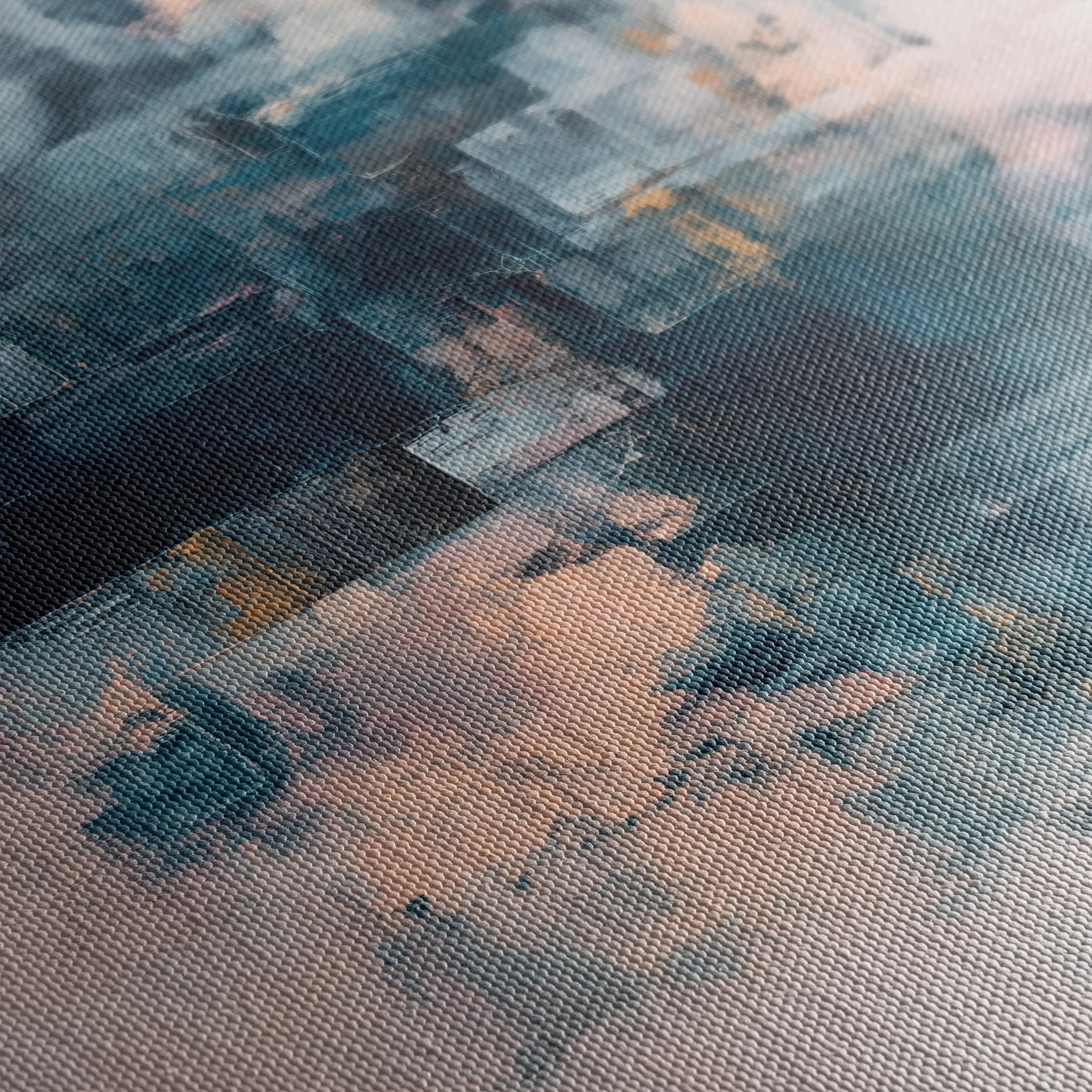 Abstract 1098 Canvas Art 16" x 16" / 40 x 40 cm / Black