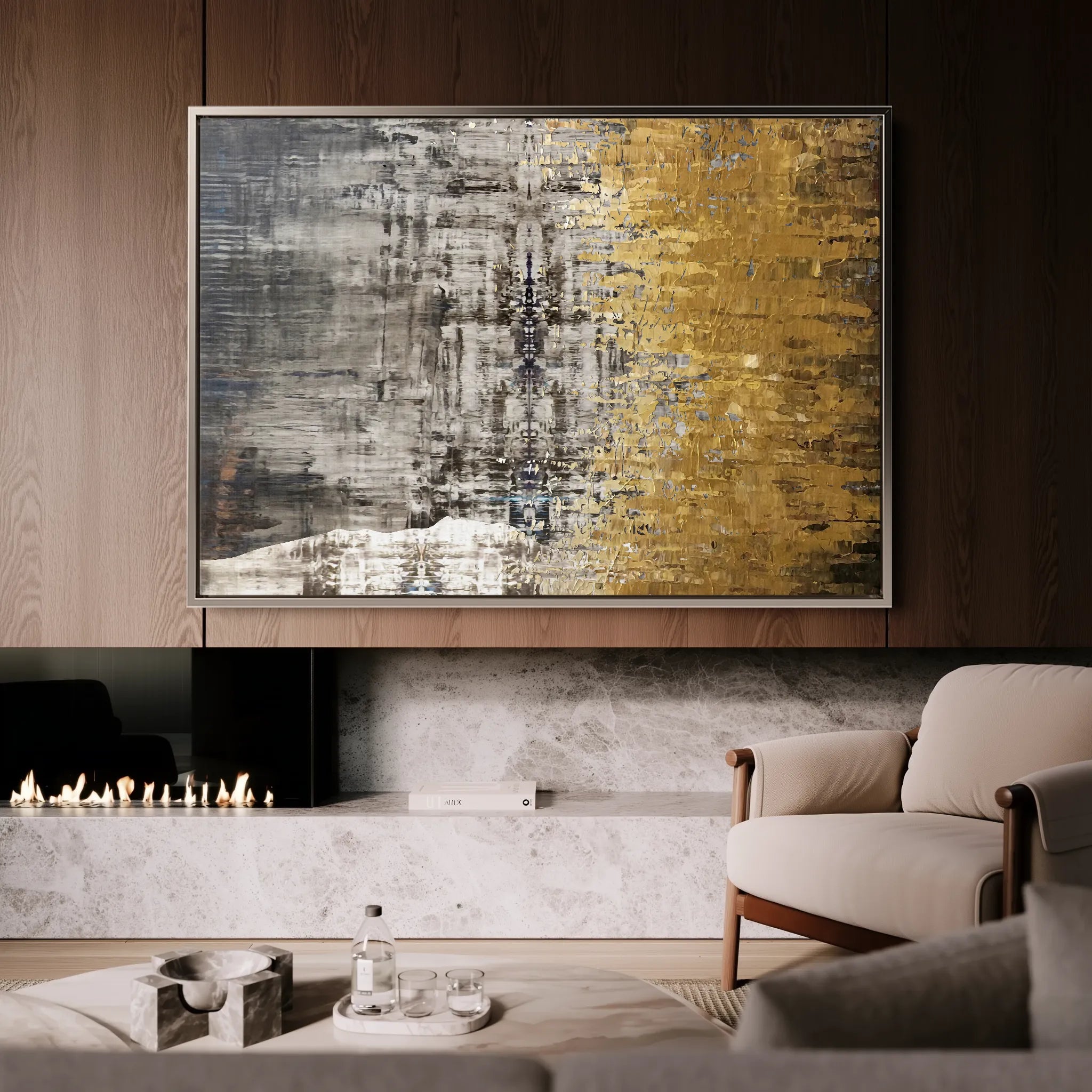Abstract 110 Canvas Art 18" x 24" / 45 x 60 cm / Black