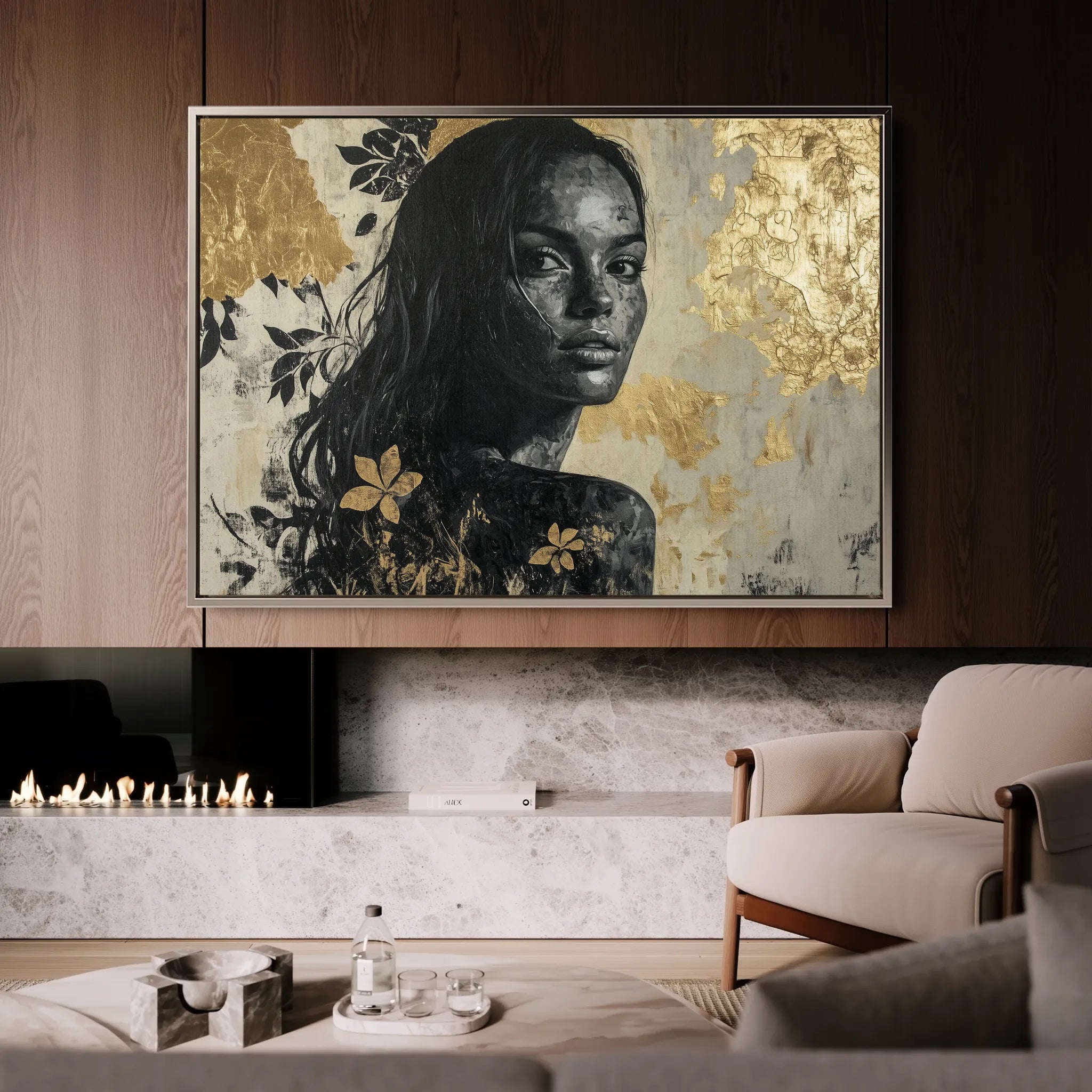 Portrait 110 Canvas Art 18" x 24" / 45 x 60 cm / Black