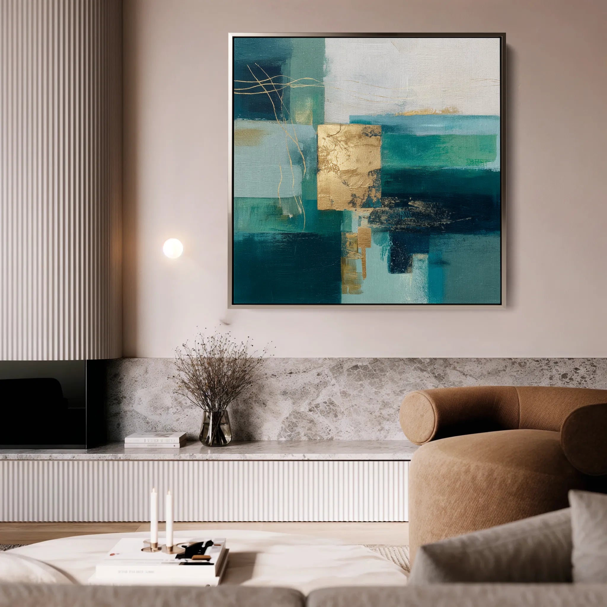 Abstract 1103 Canvas Art 16" x 16" / 40 x 40 cm / Black