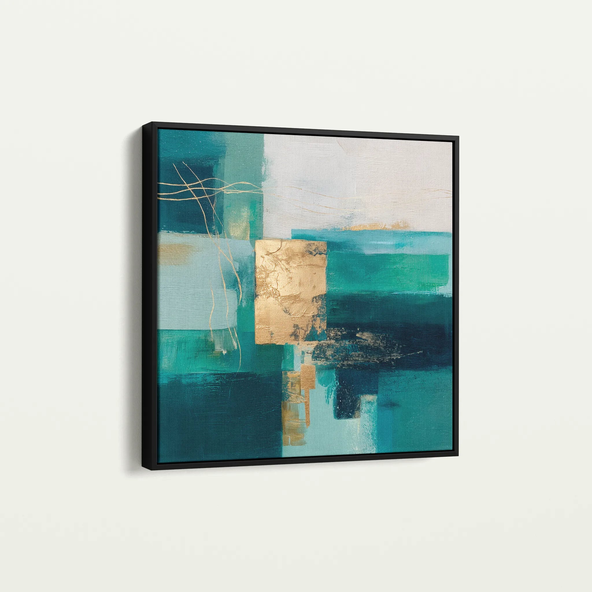 Abstract 1103 Canvas Art 16" x 16" / 40 x 40 cm / Black