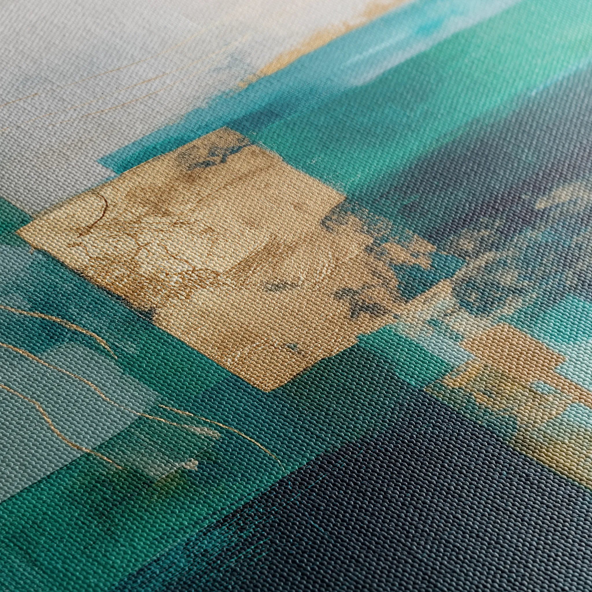 Abstract 1103 Canvas Art 16" x 16" / 40 x 40 cm / Black