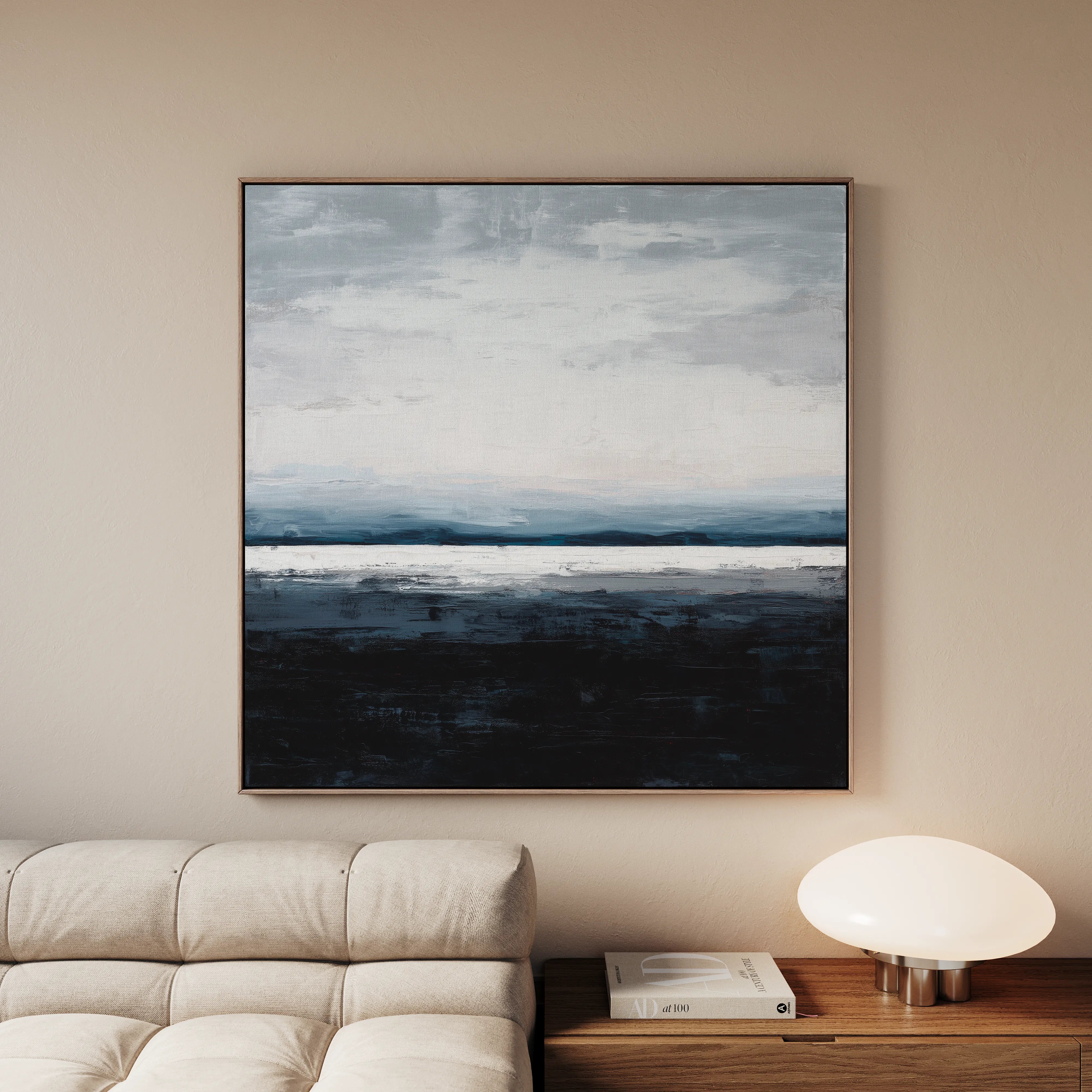 Abstract 1104 Canvas Art 16" x 16" / 40 x 40 cm / Black