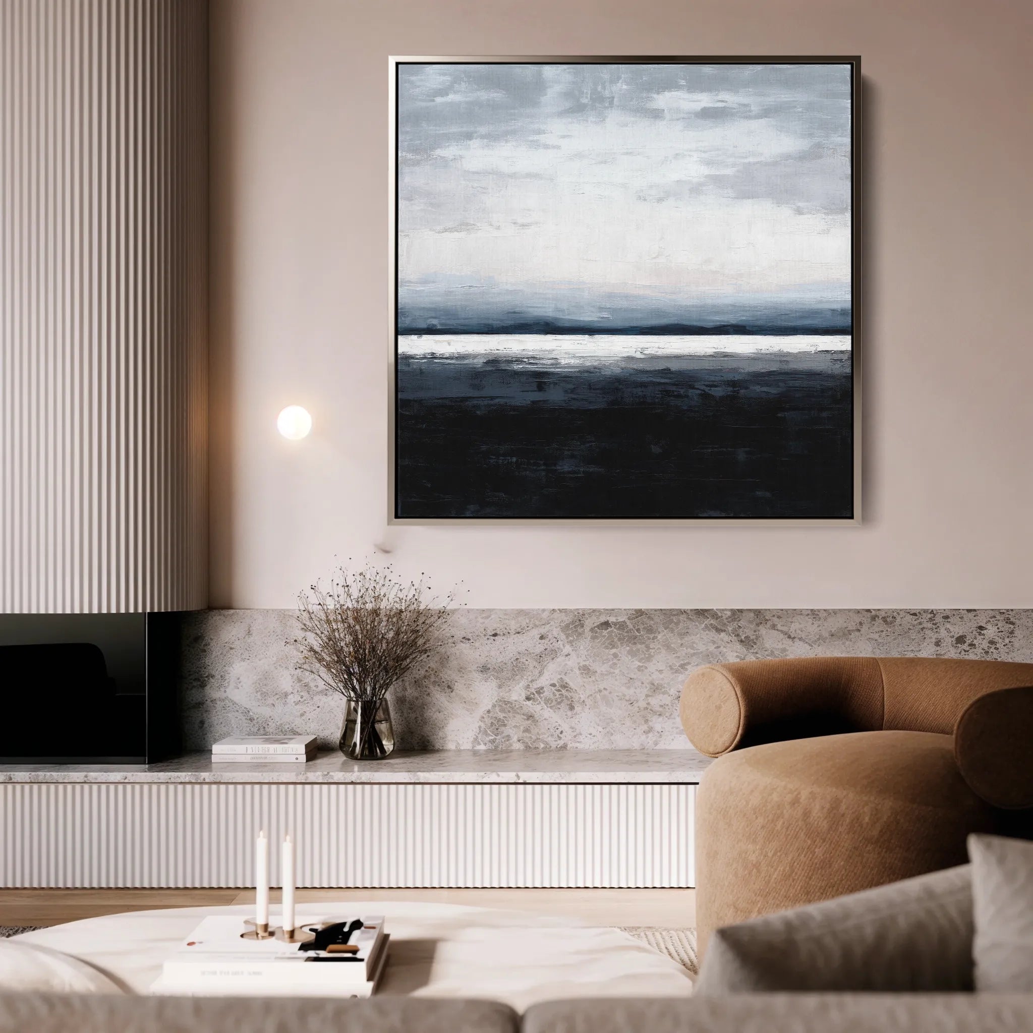 Abstract 1104 Canvas Art 16" x 16" / 40 x 40 cm / Black