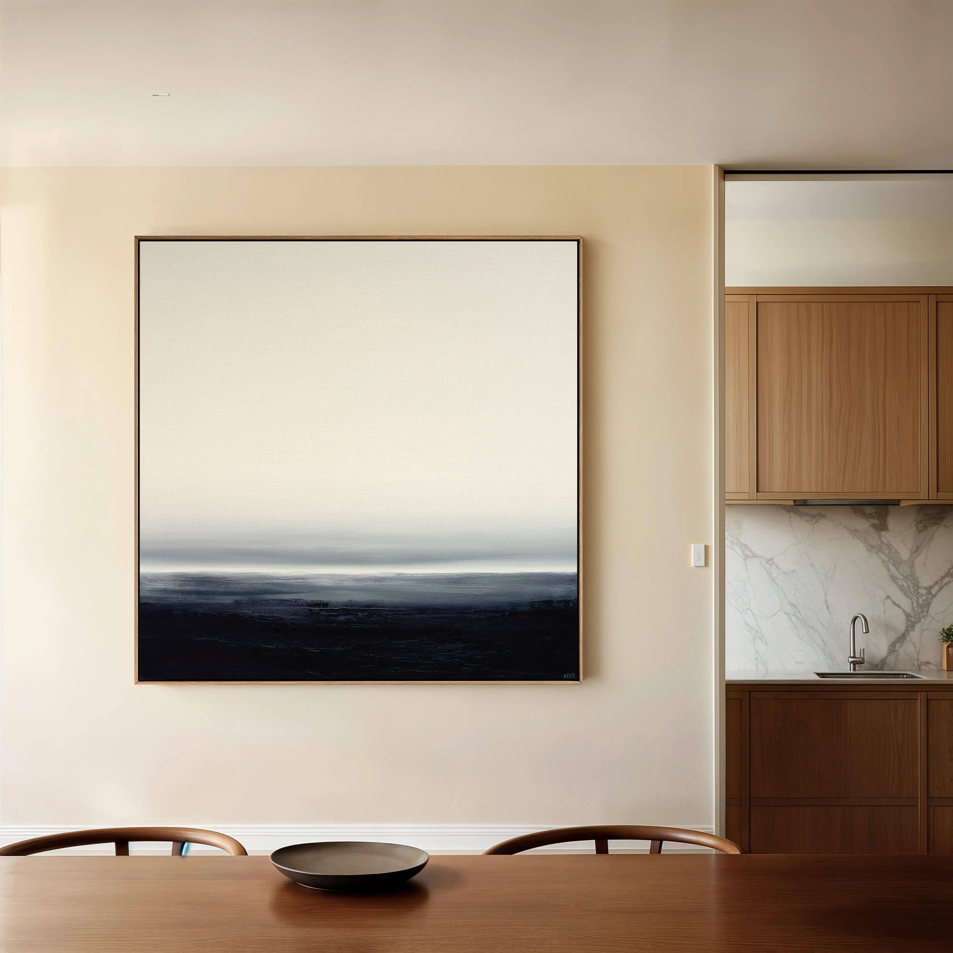 Abstract 1105 Canvas Art 16" x 16" / 40 x 40 cm / Black