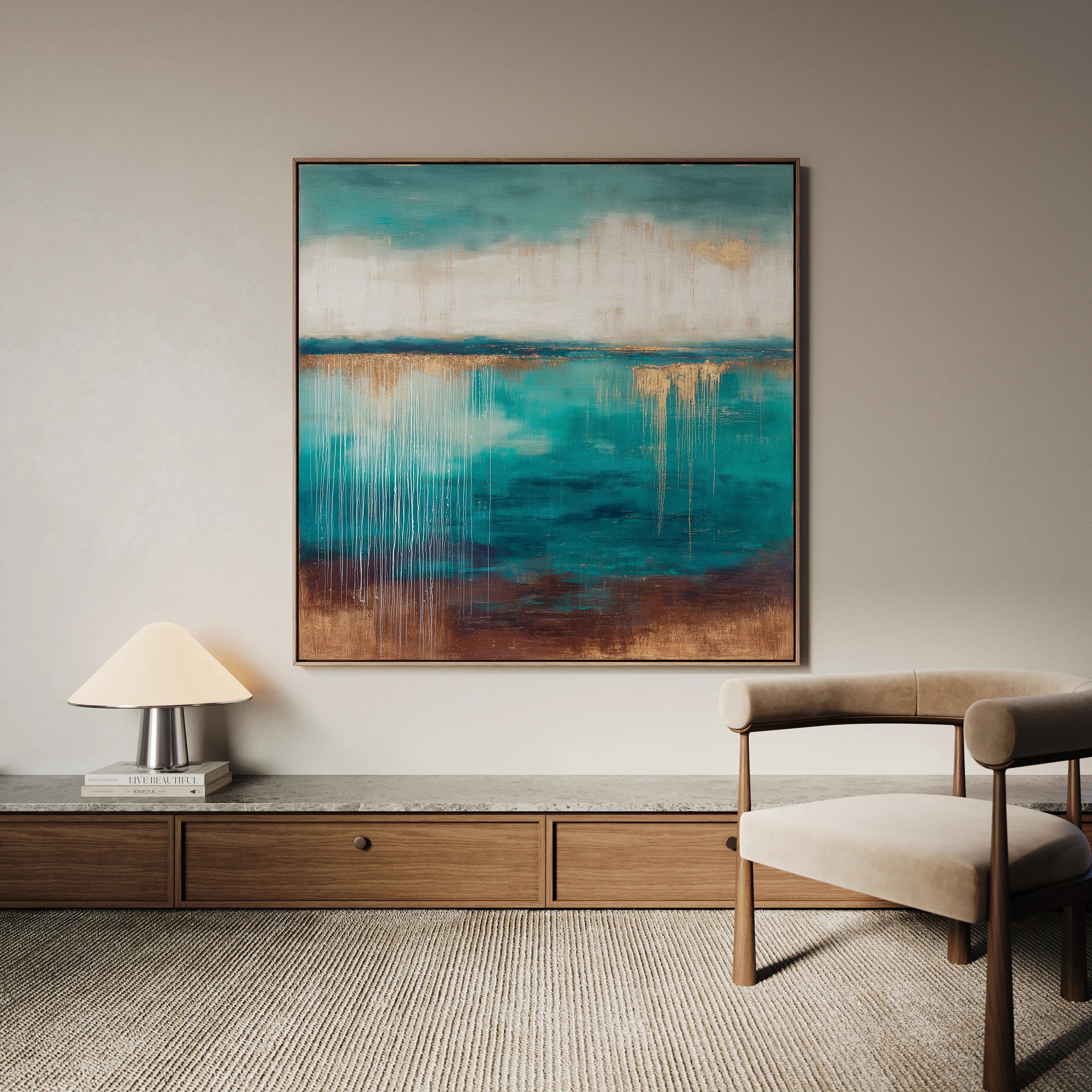 Abstract 1106 Canvas Art 16" x 16" / 40 x 40 cm / Black