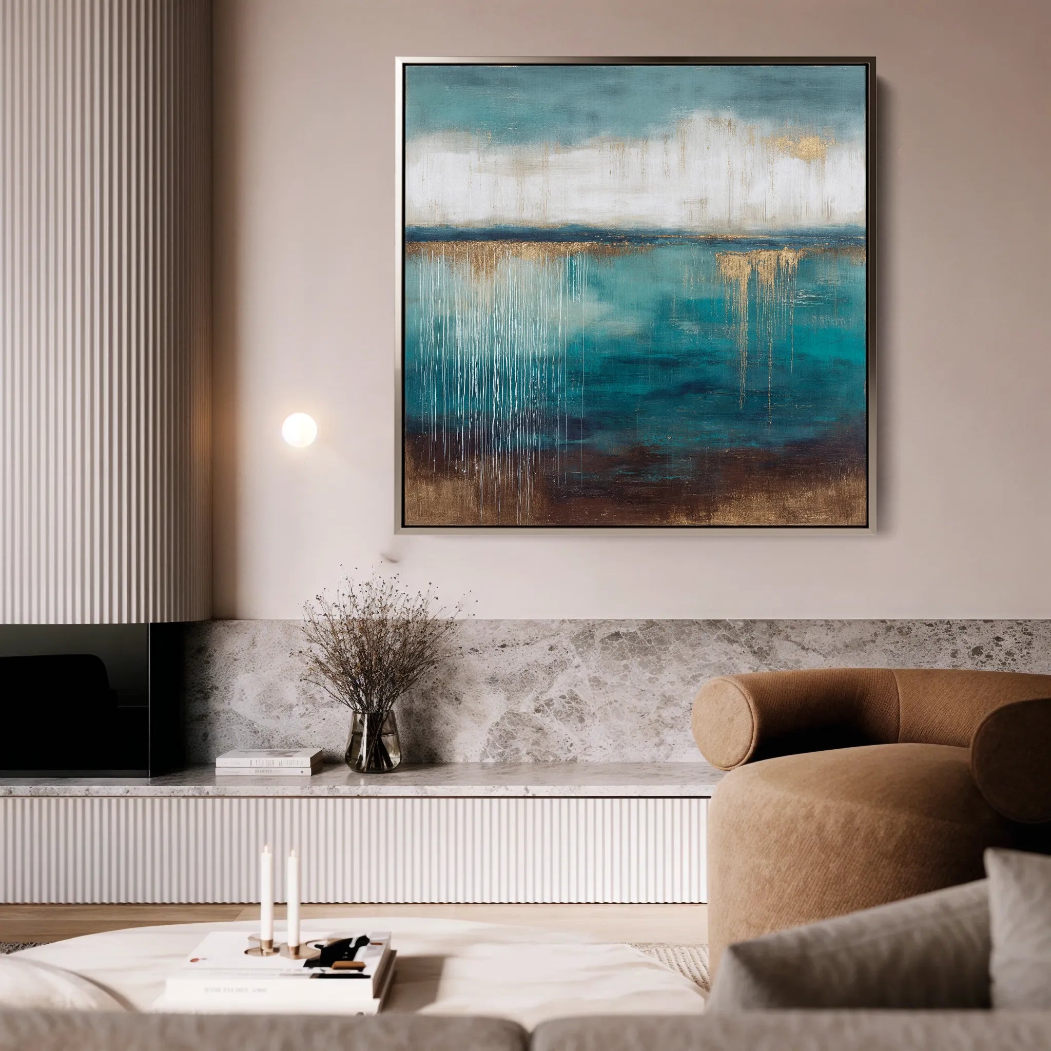 Abstract 1106 Canvas Art 16" x 16" / 40 x 40 cm / Black