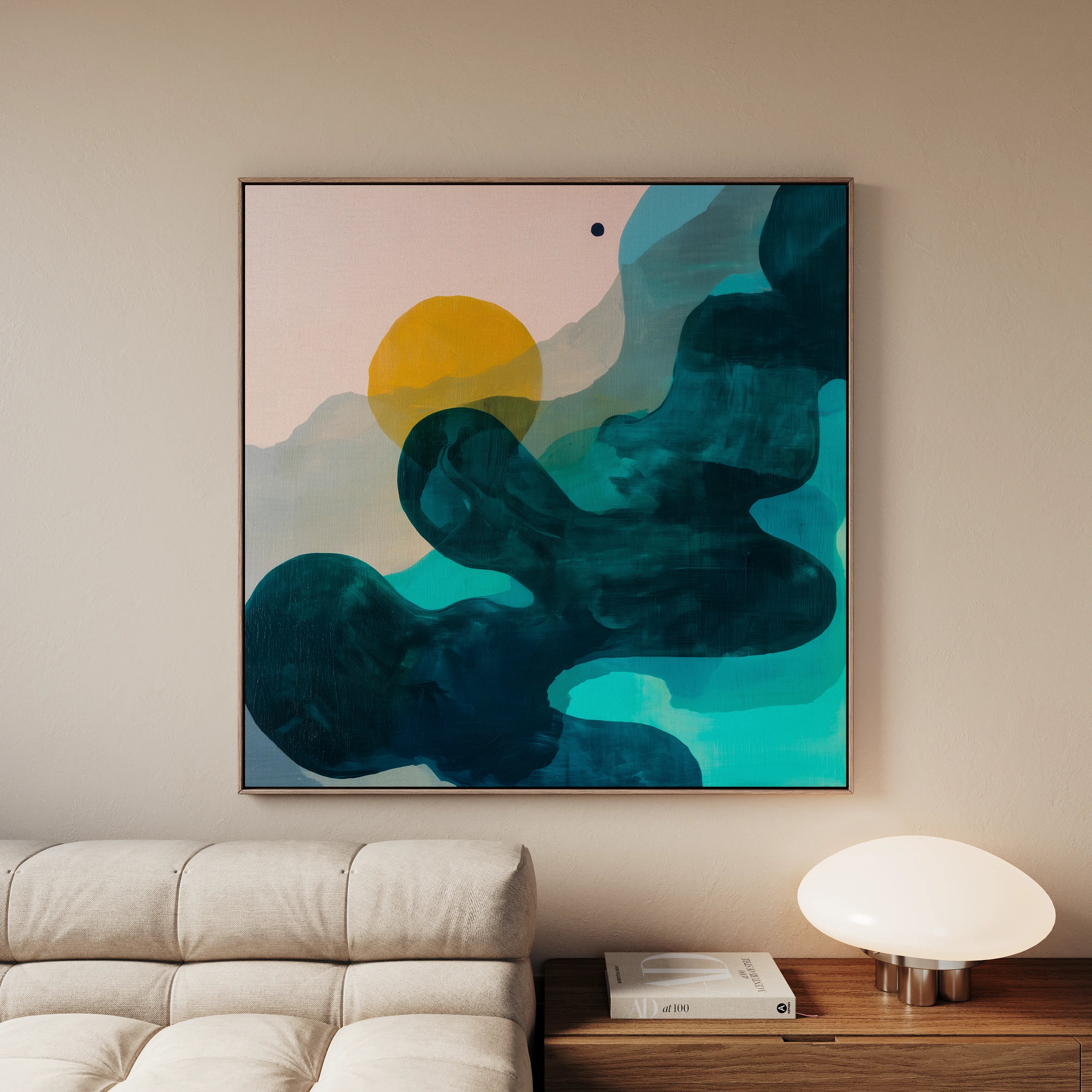 Abstract 1107 Canvas Art 16" x 16" / 40 x 40 cm / Black