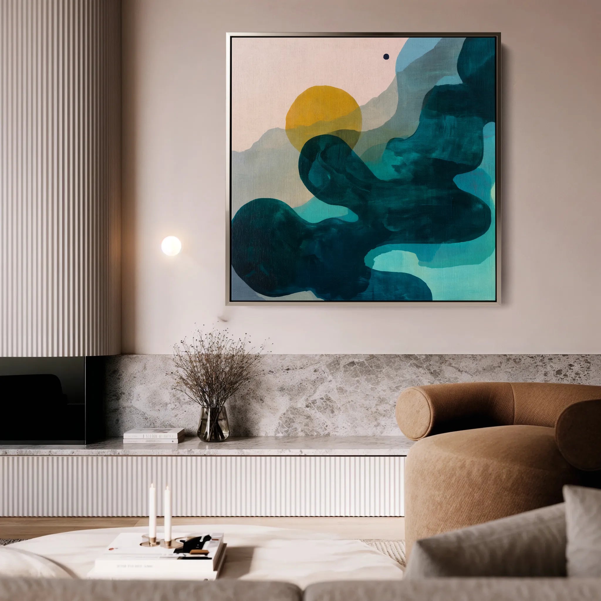 Abstract 1107 Canvas Art 16" x 16" / 40 x 40 cm / Black