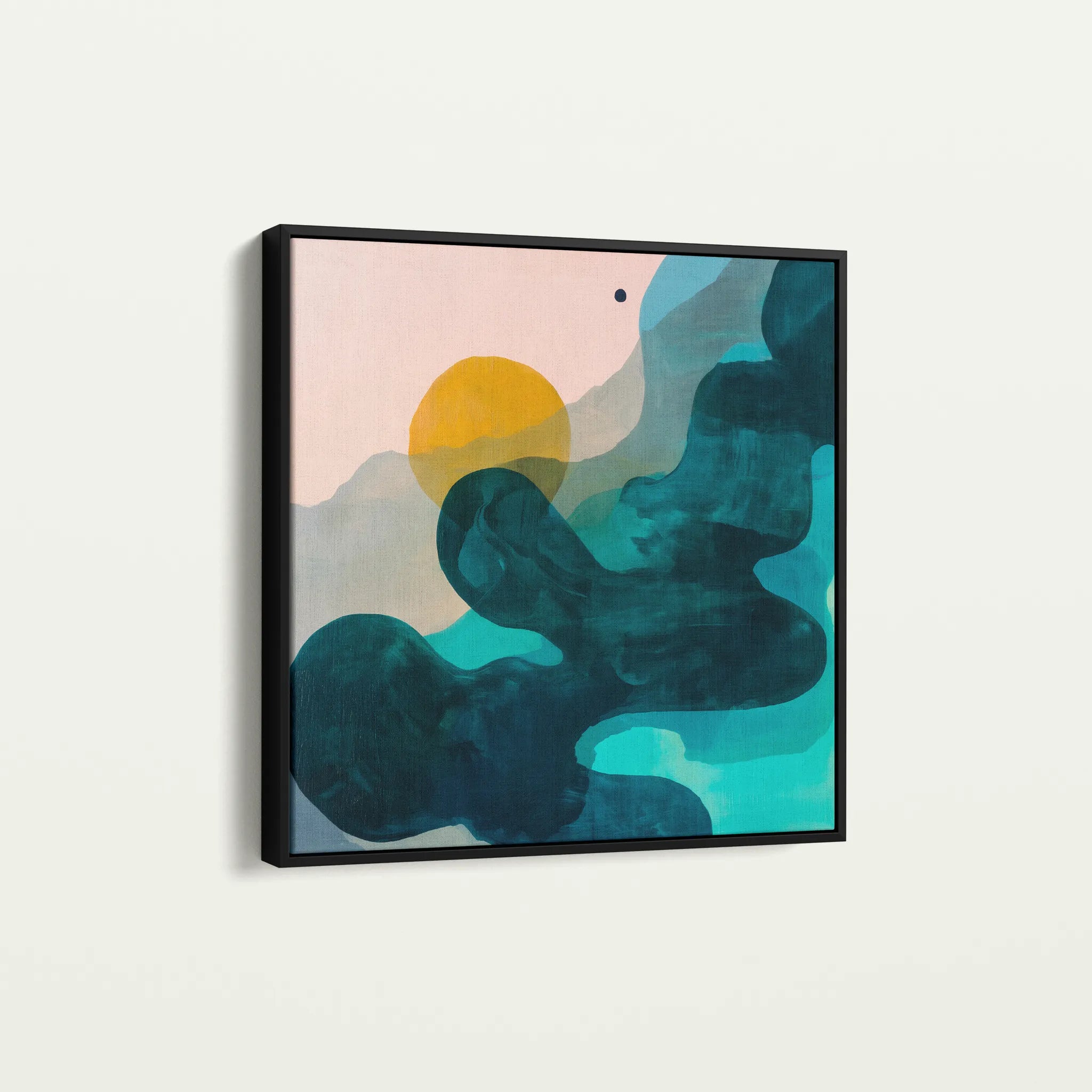 Abstract 1107 Canvas Art 16" x 16" / 40 x 40 cm / Black