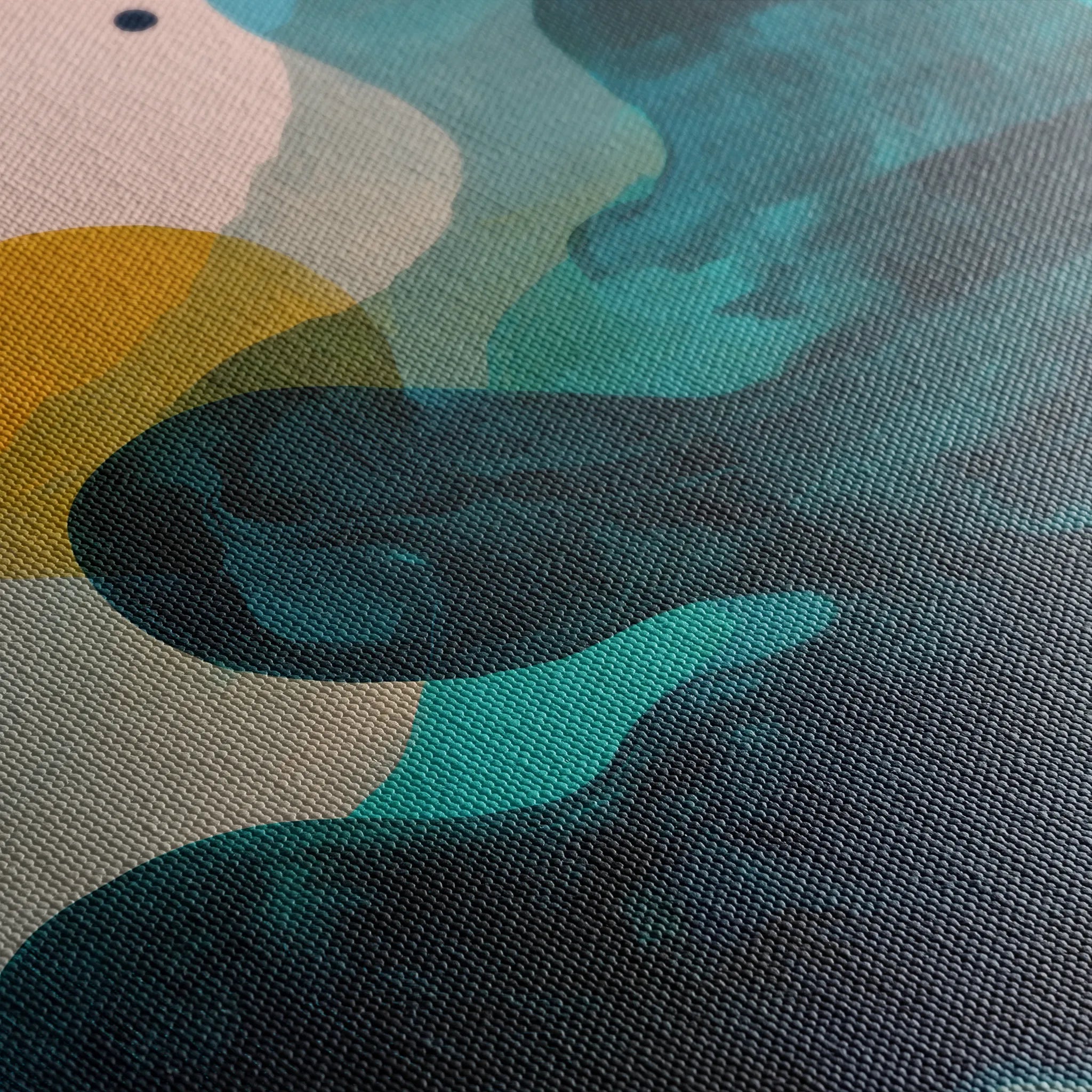 Abstract 1107 Canvas Art 16" x 16" / 40 x 40 cm / Black
