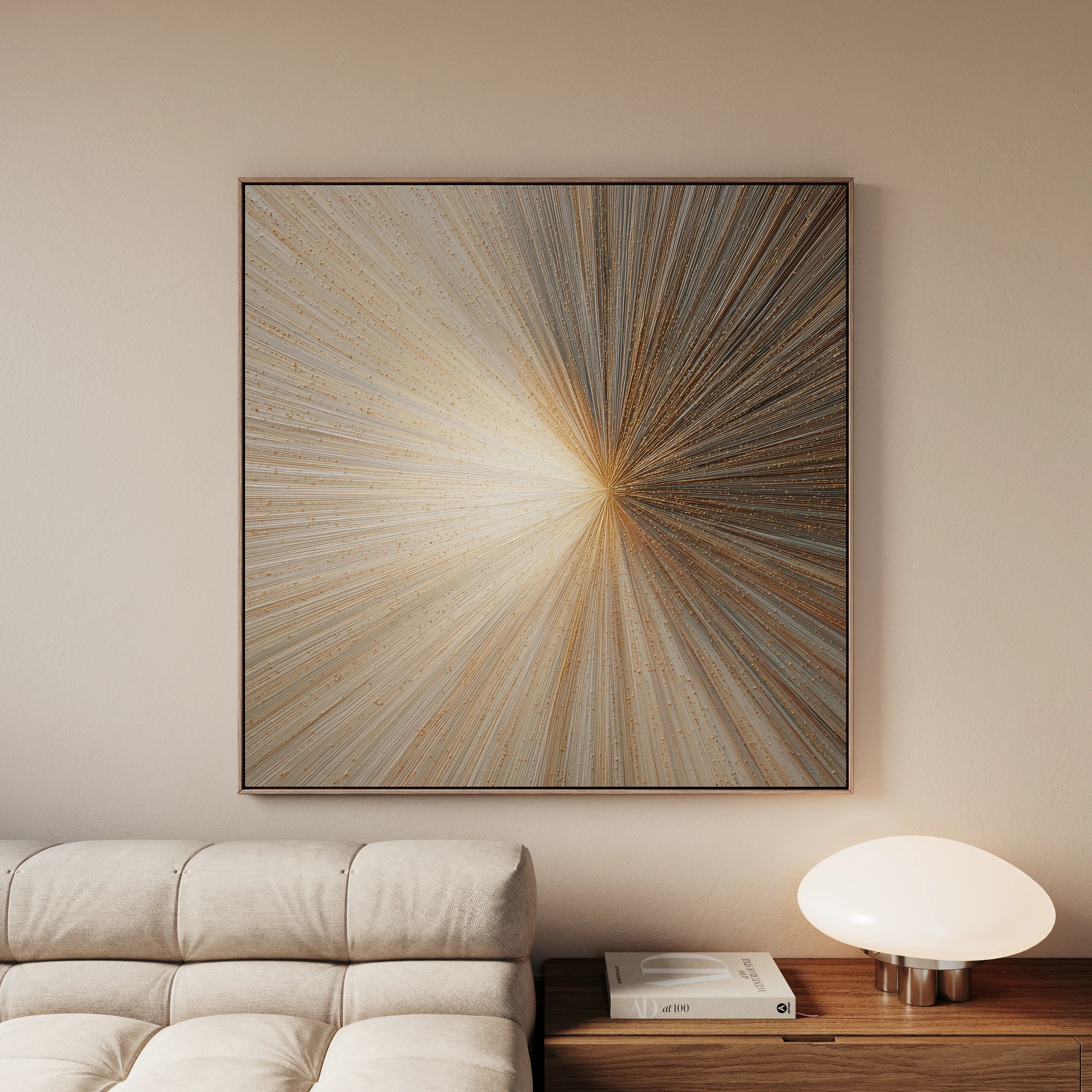 Abstract 1108 Canvas Art 16" x 16" / 40 x 40 cm / Black